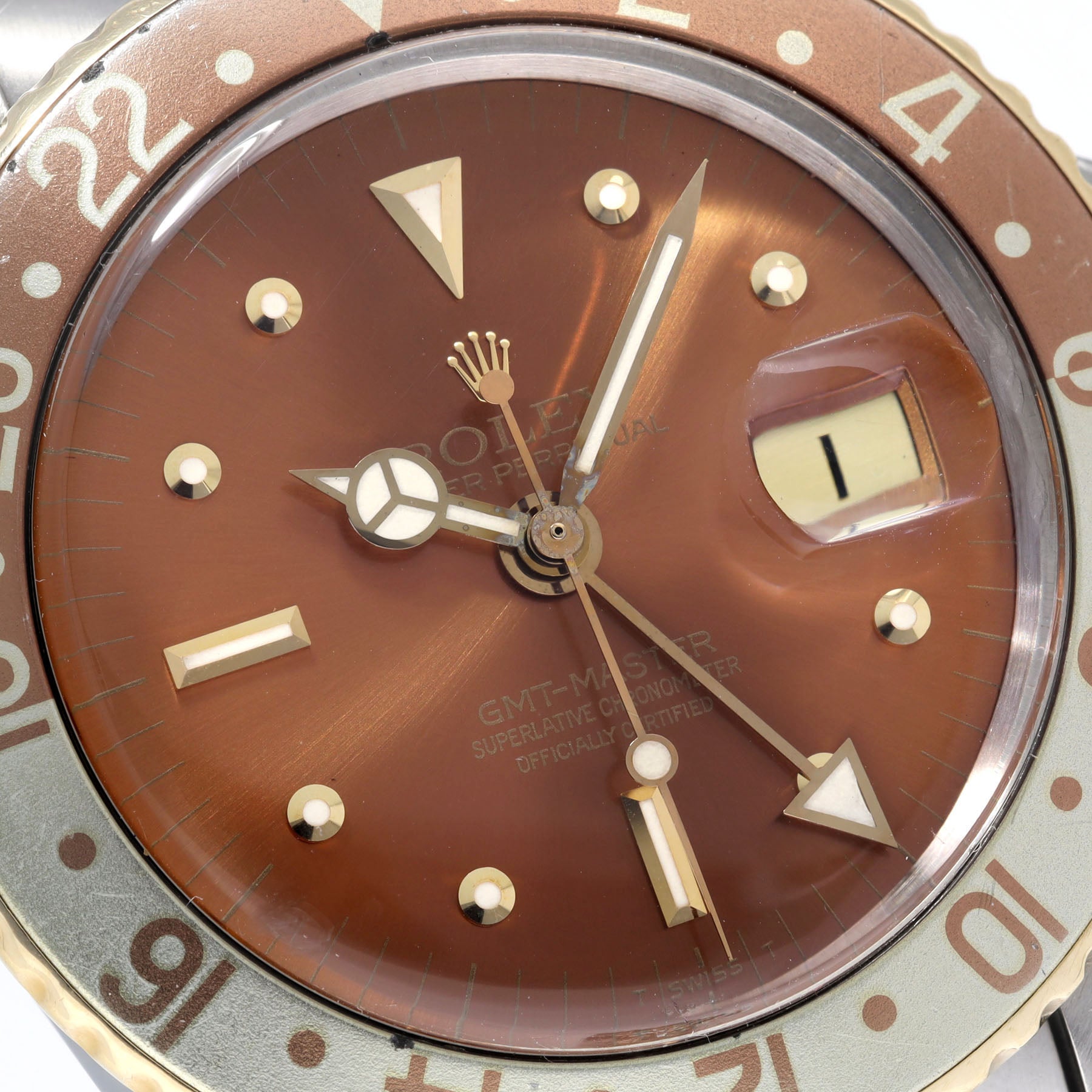 Rolex GMT-Master 1675/3 Stahl Gold mit braunem Nipple Zifferblatt