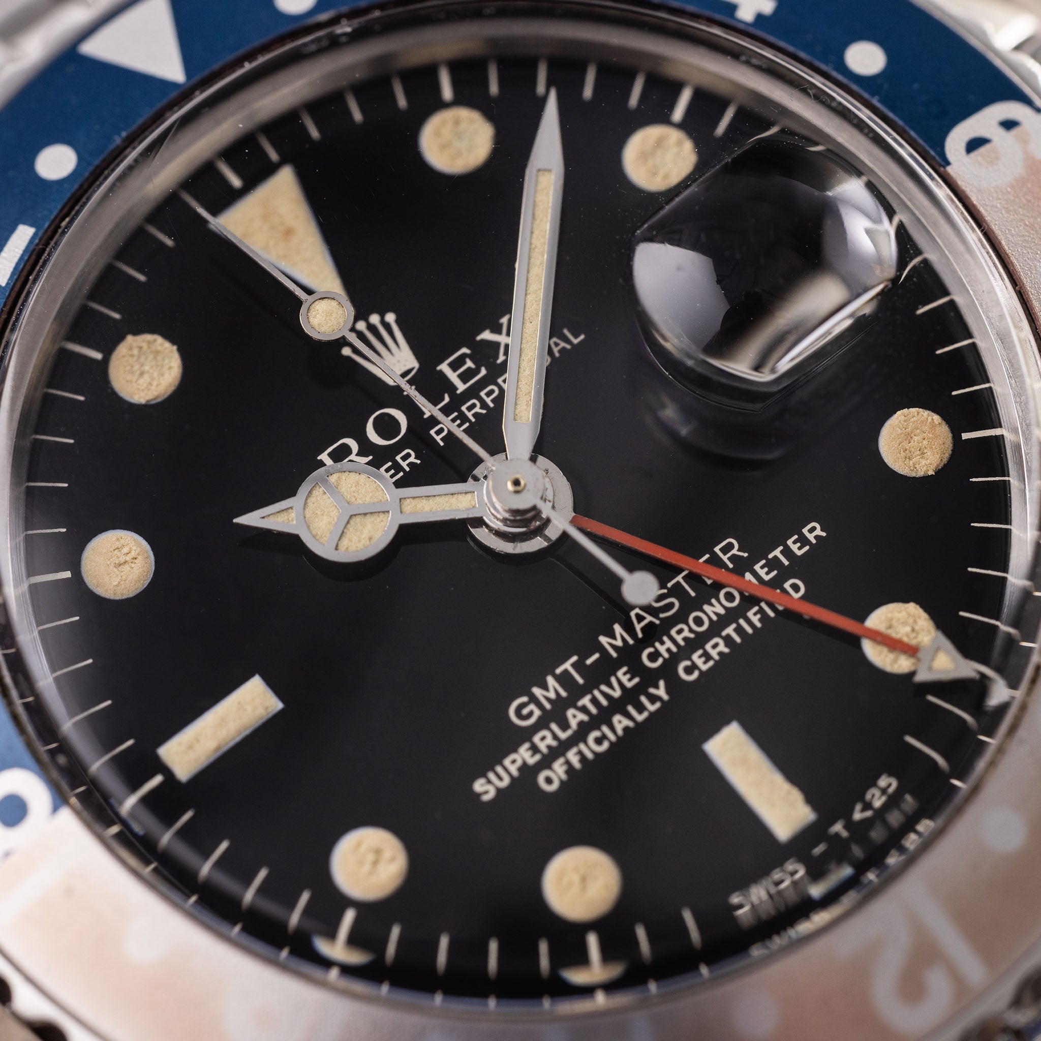 Rolex GMT-Master 1675 Gilt Zifferblatt Pointed crown guards