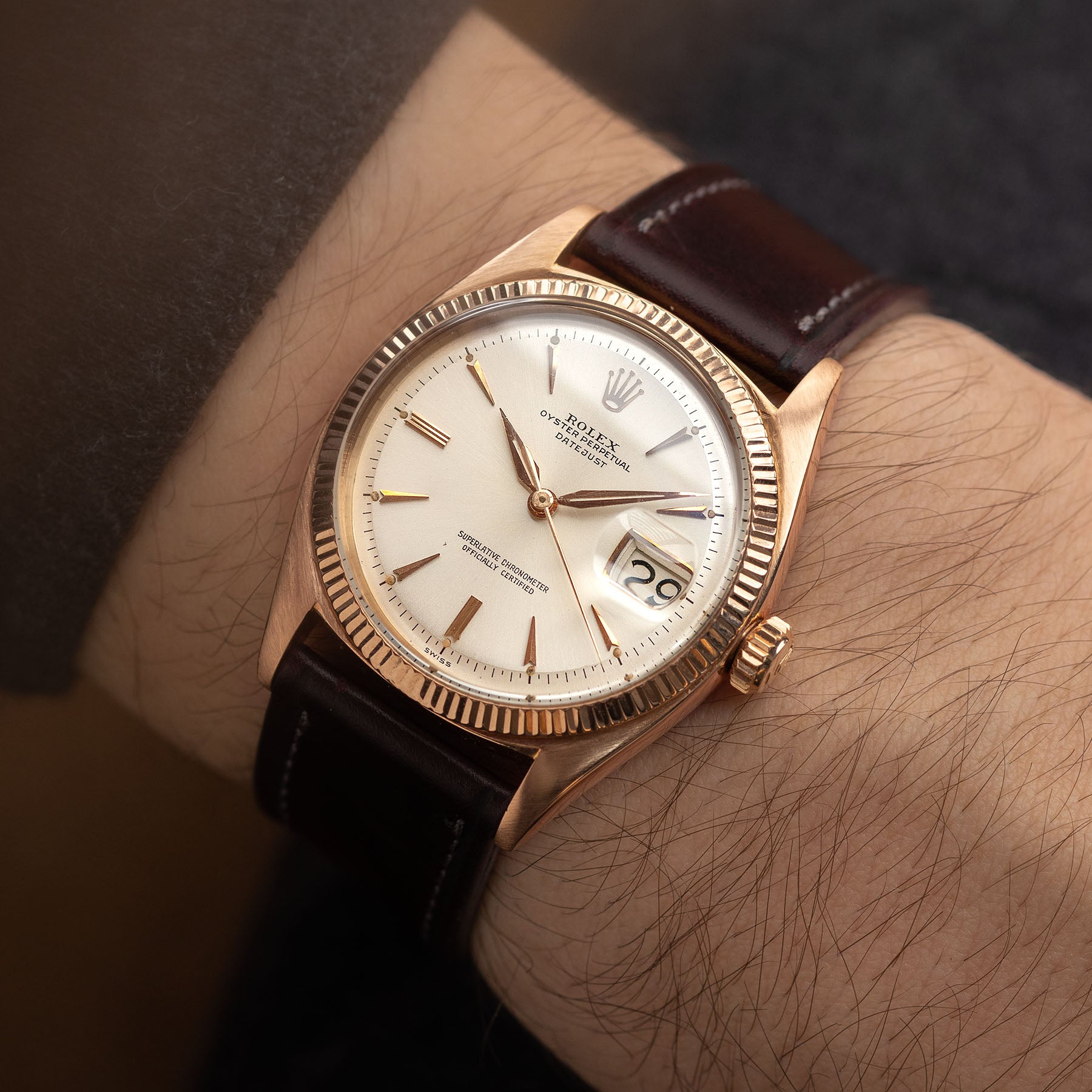 Rolex Datejust Referenz 6605 Roségold