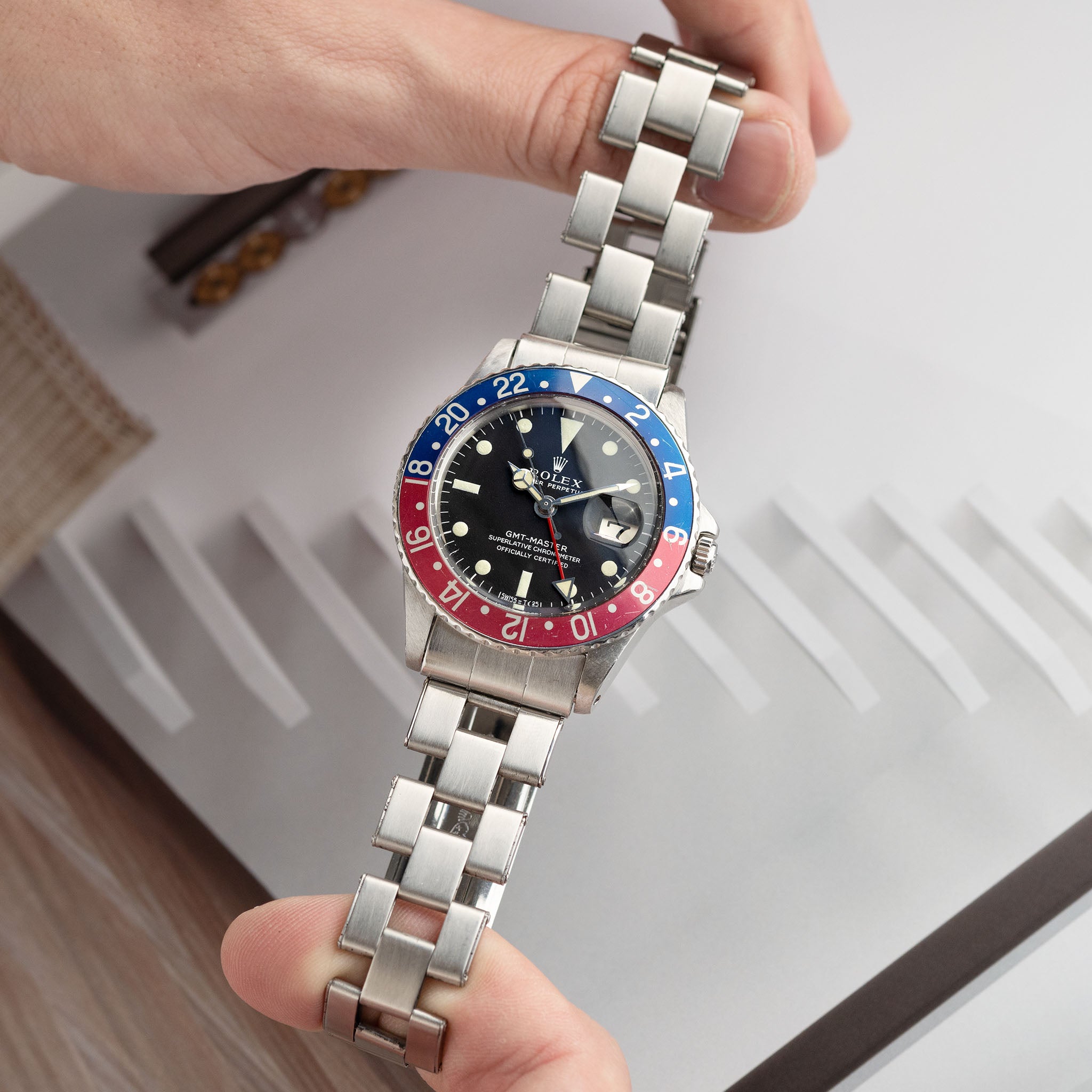 Rolex GMT-Master 1675 MK1 Long-E Zinksulfid Zifferblatt