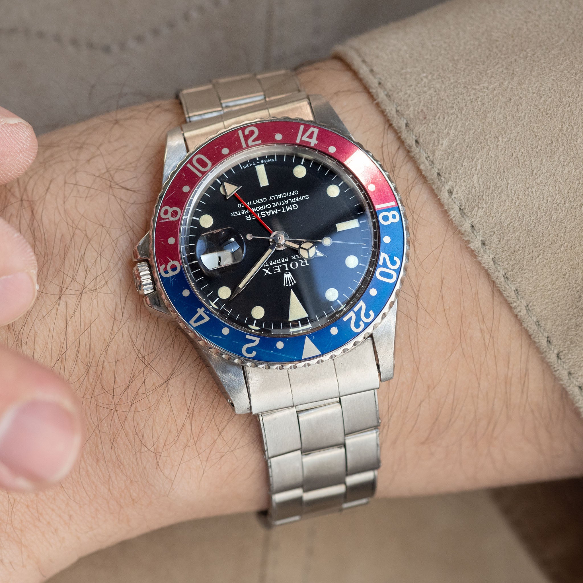 Rolex GMT-Master 1675 MK1 Long-E Zinksulfid Zifferblatt