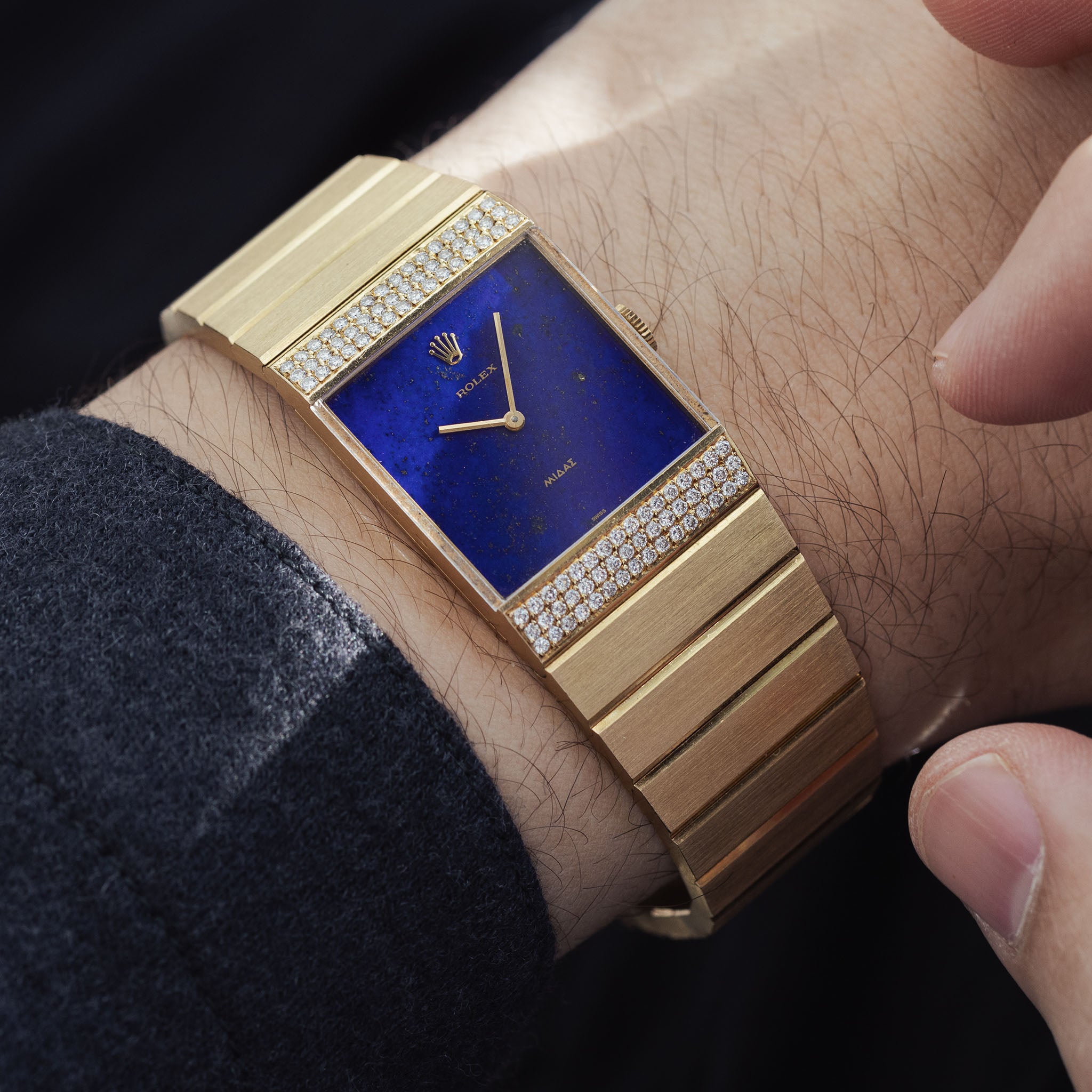  Rolex King Midas 4611 Lapis Lazuli Zifferblatt MIt Diamantbesatz