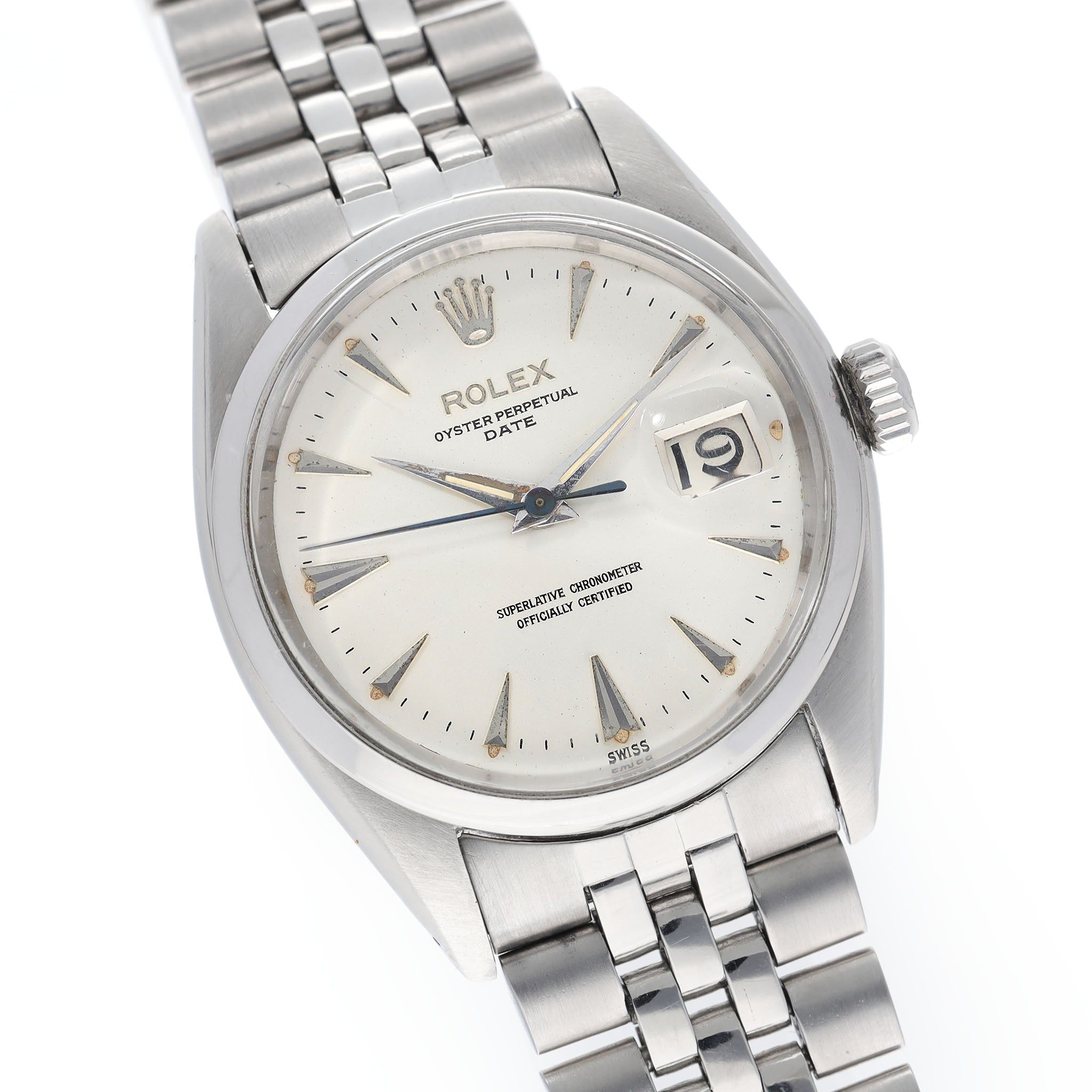 Rolex Date Referenz 1500 Matt Silbernes "Swiss Only" Zifferblatt