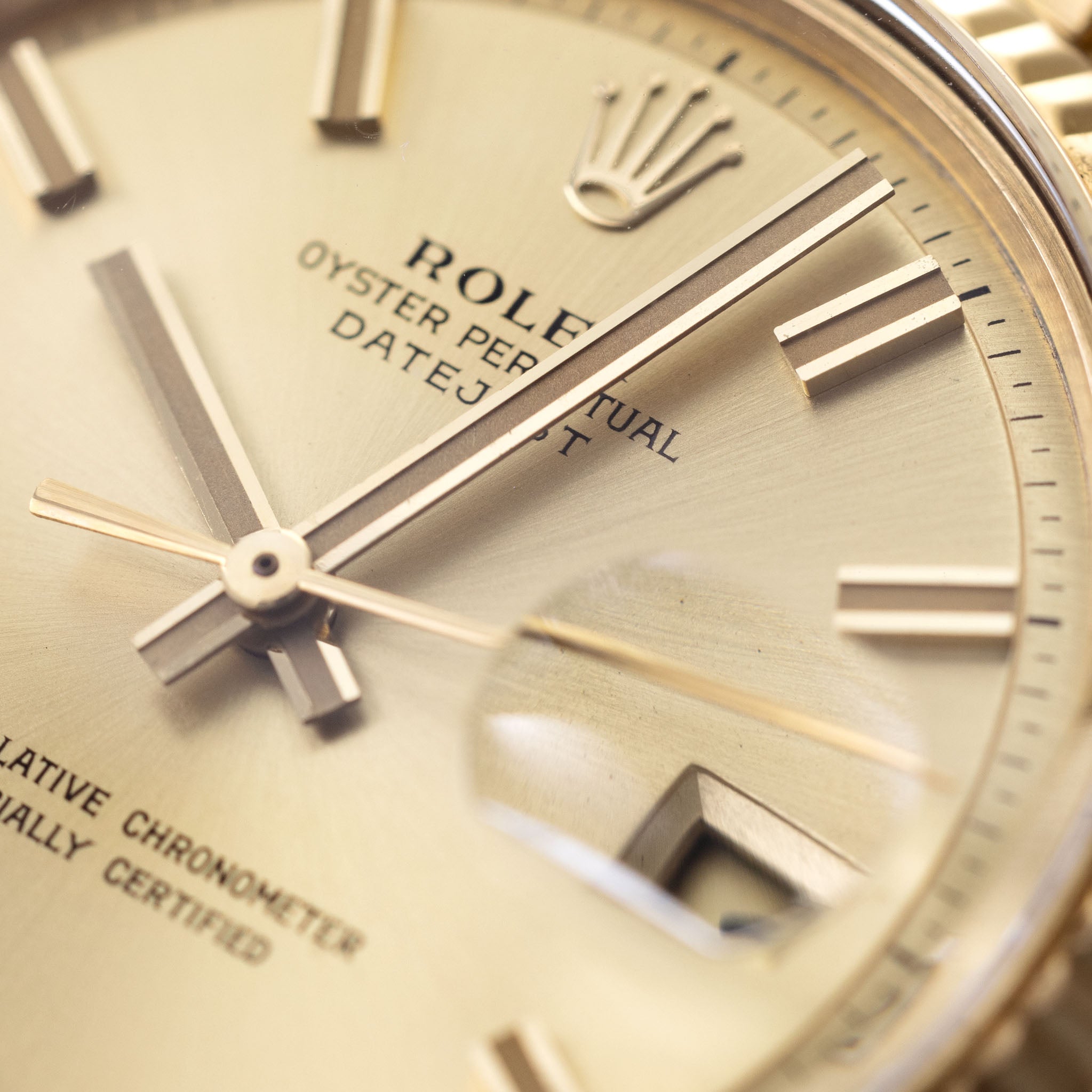 Rolex Datejust 1601/8 Wide-Boy Zifferblatt 18 Karat Gelbgold