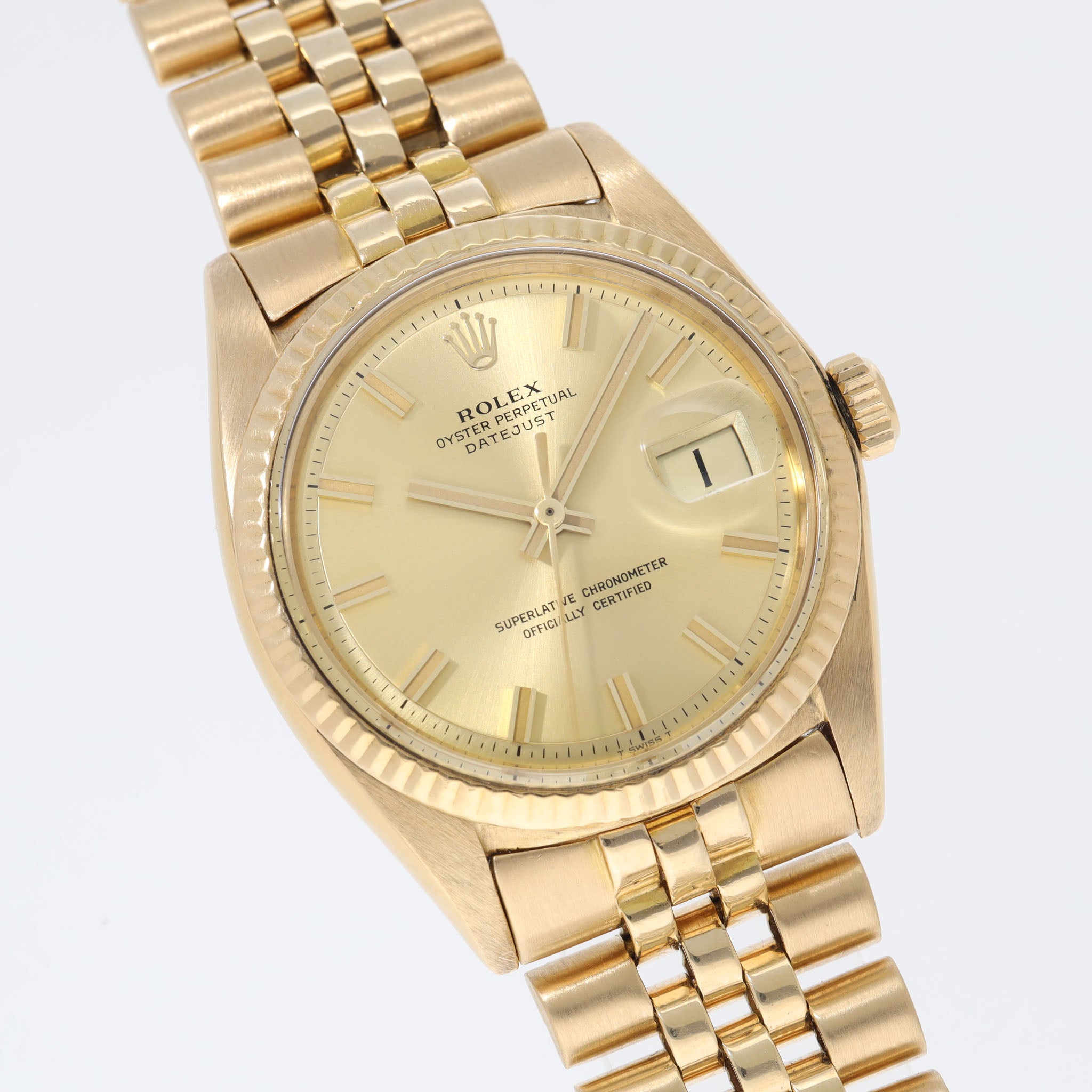 Rolex Datejust 1601/8 Wide-Boy Zifferblatt 18 Karat Gelbgold