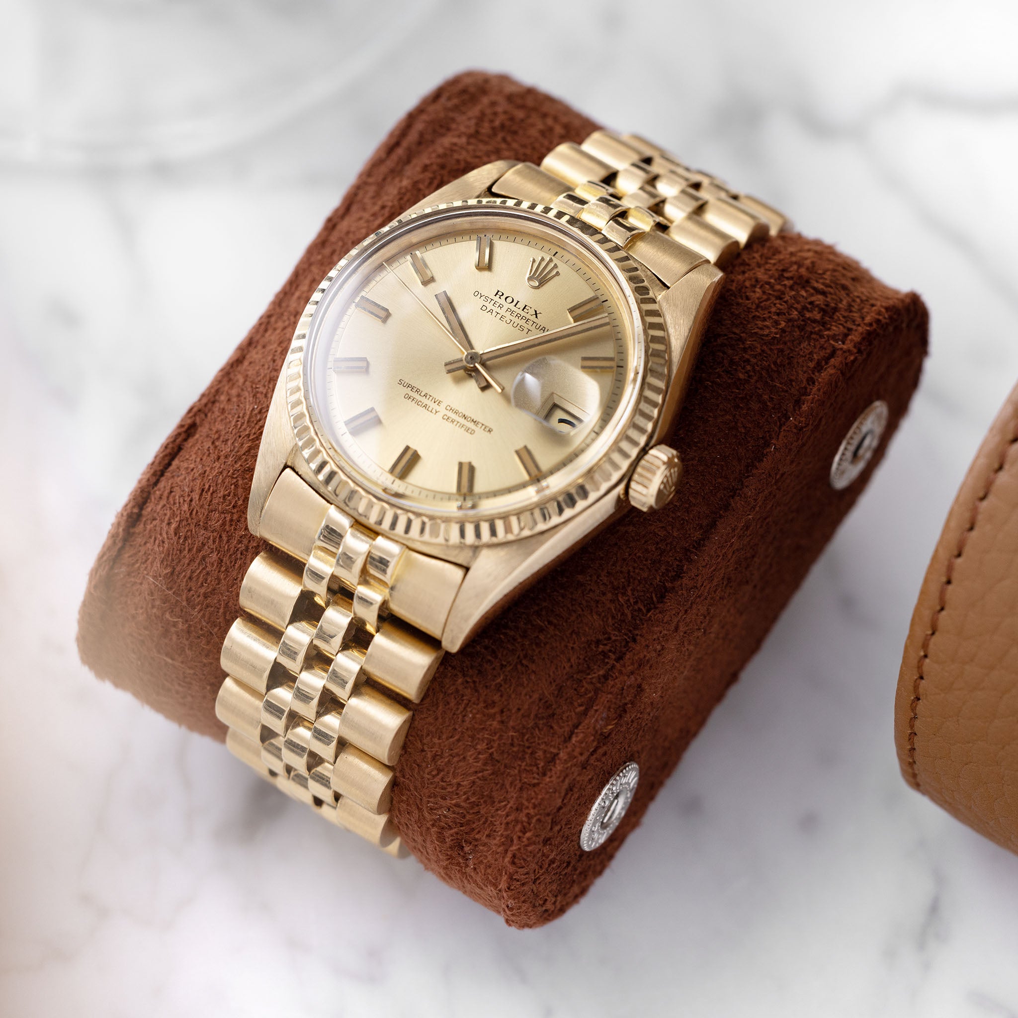 Rolex Datejust 1601/8 Wide-Boy Zifferblatt 18 Karat Gelbgold