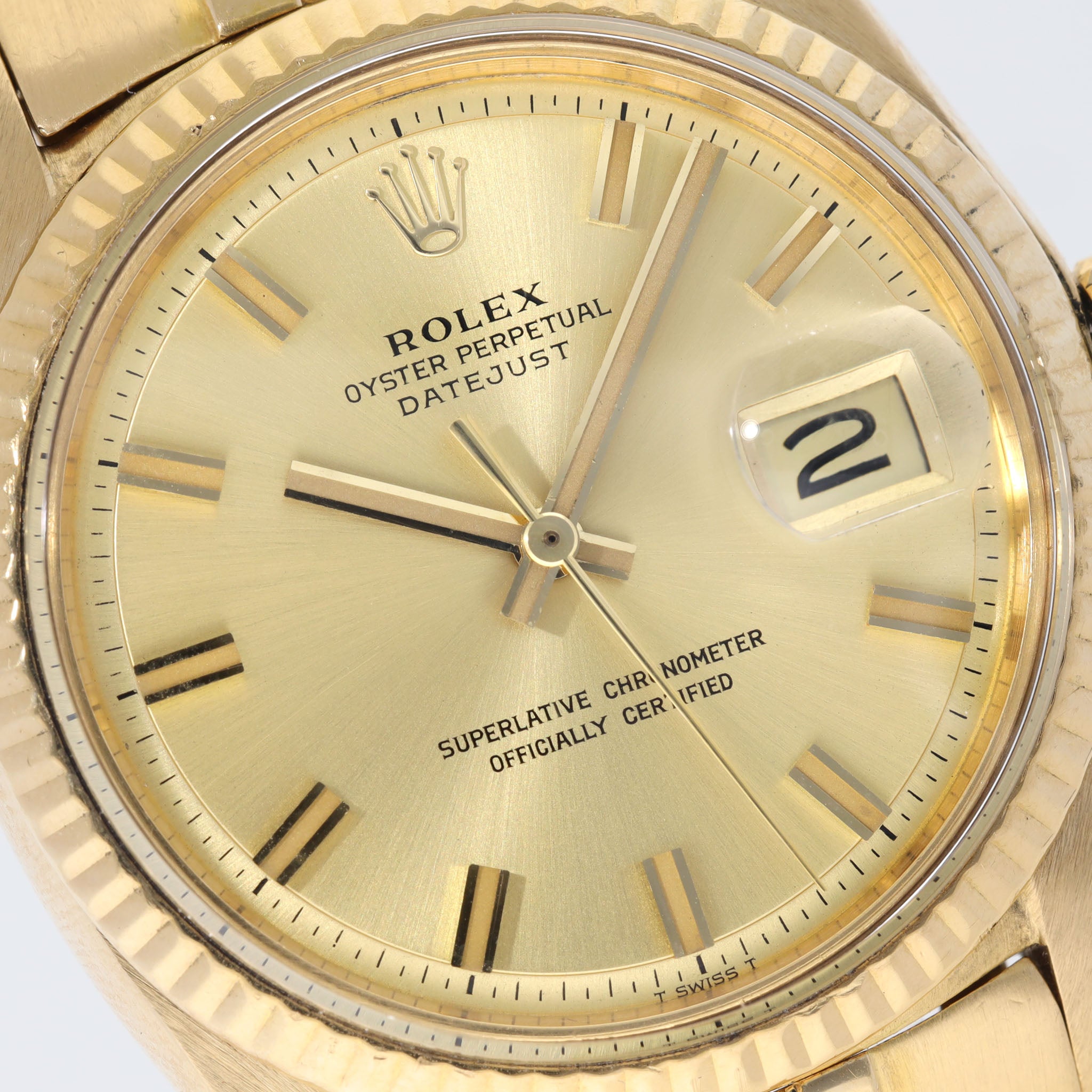 Rolex Datejust 1601/8 Wide-Boy Zifferblatt 18 Karat Gelbgold