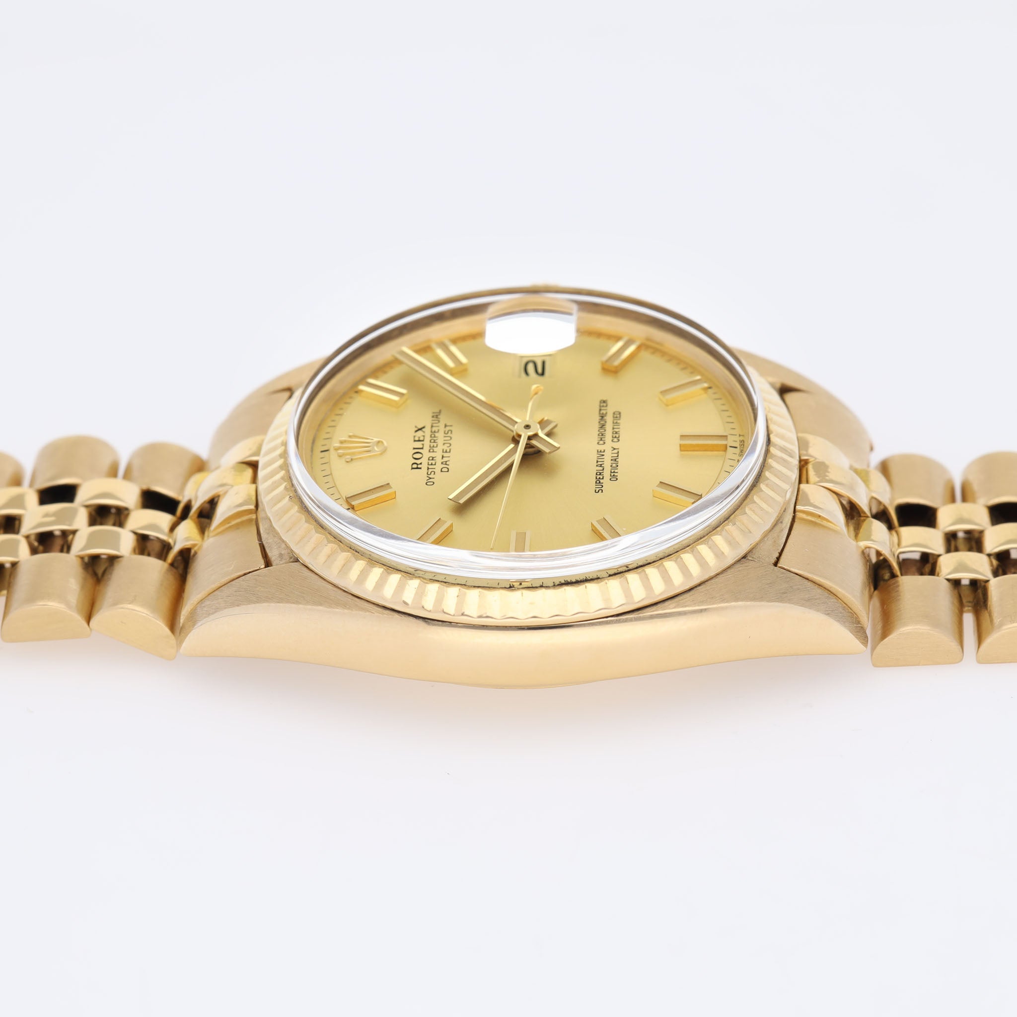 Rolex Datejust 1601/8 Wide-Boy Zifferblatt 18 Karat Gelbgold