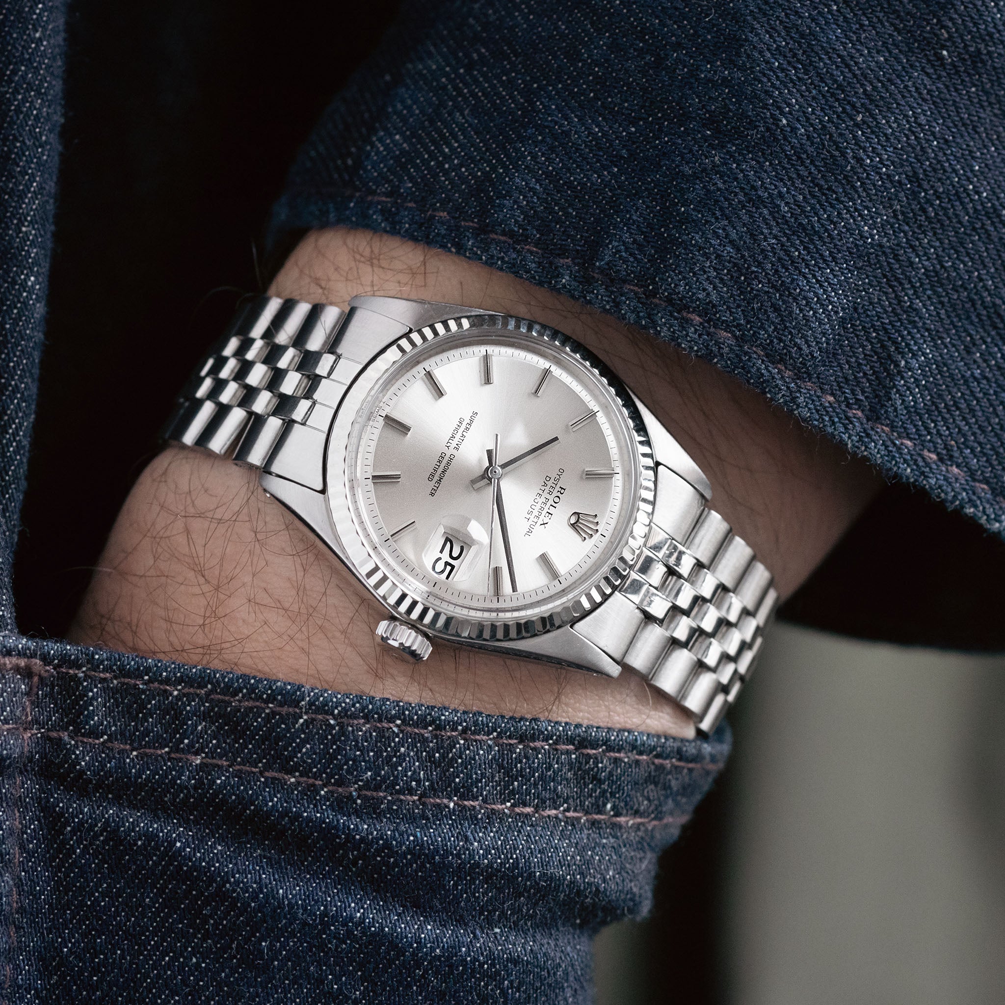  Rolex Datejust Referenz 1601 No-Lume Zifferblatt
