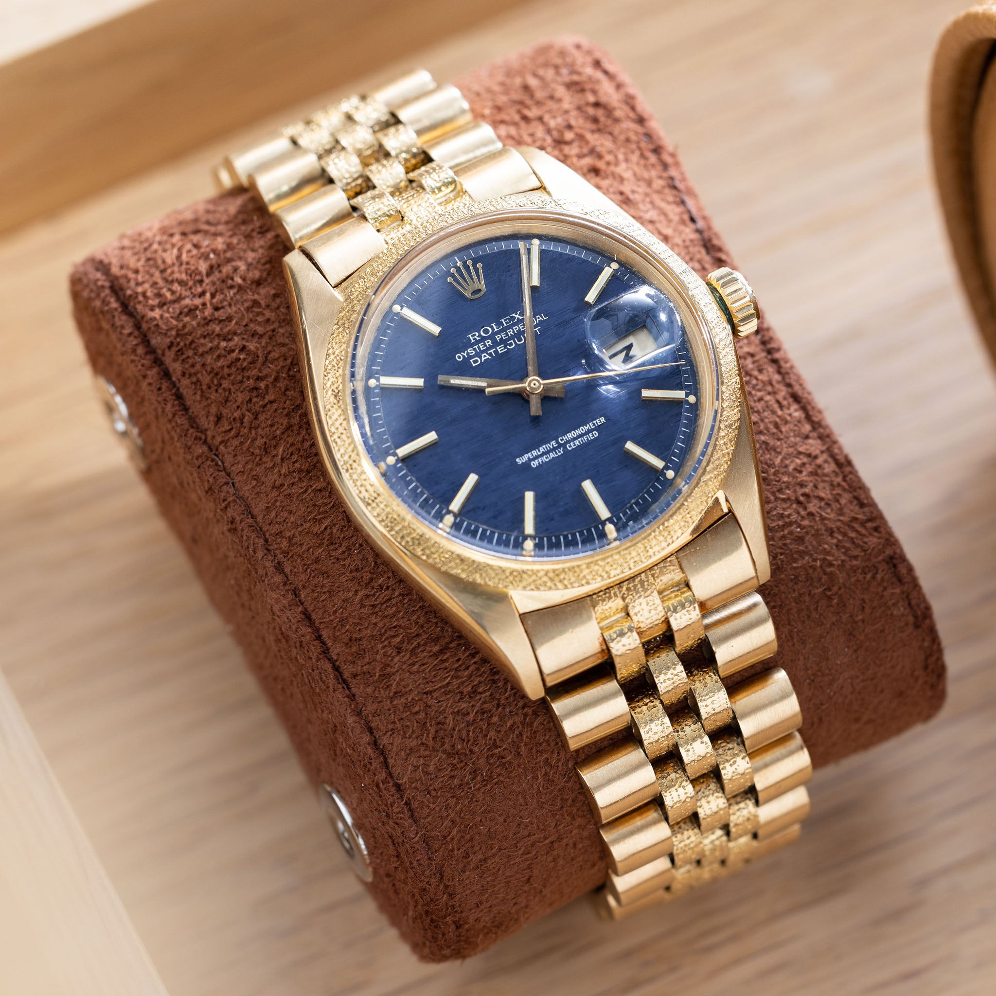 Rolex Datejust Referenz 1611 Morellis Mit Blauem Shantung Zifferblatt