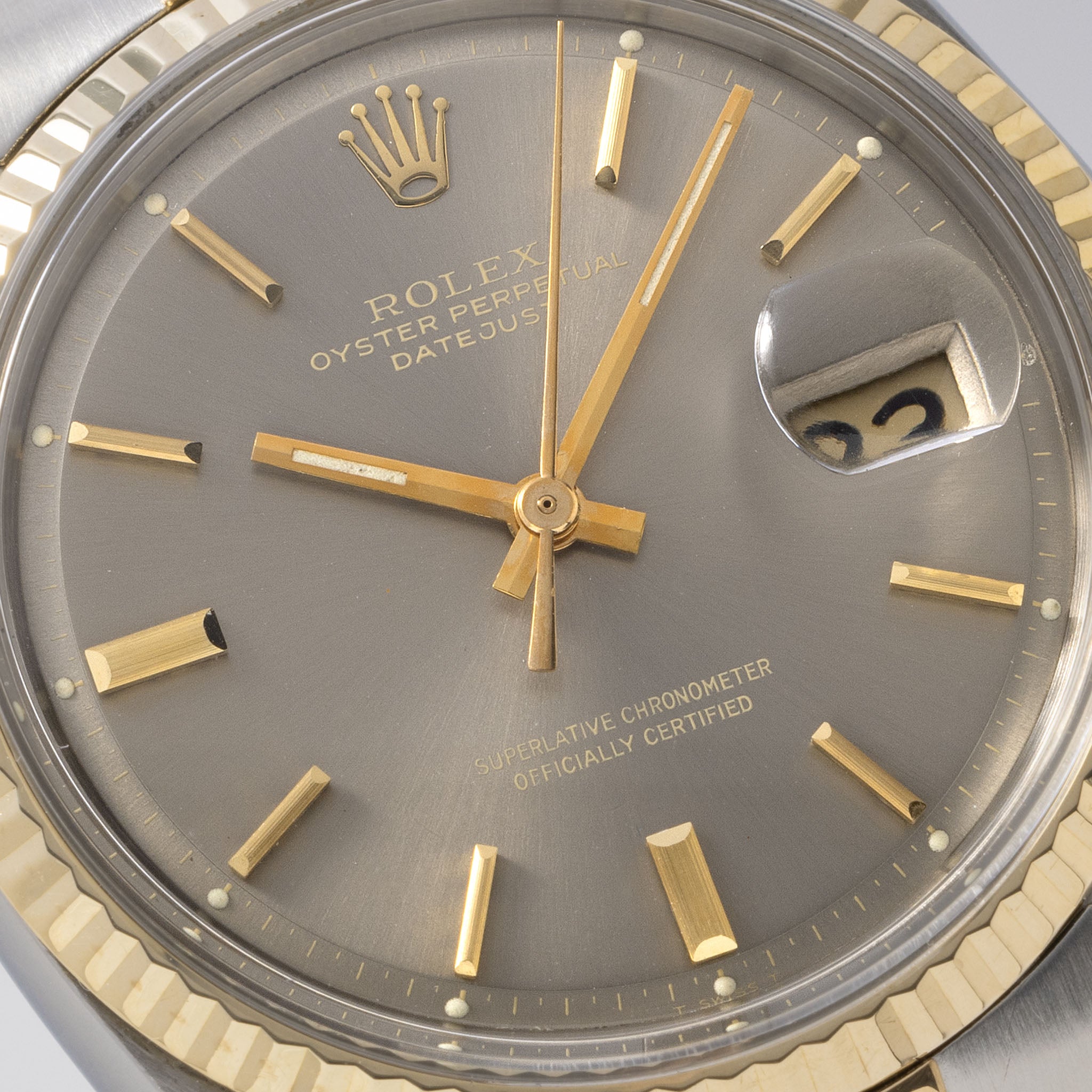  Rolex Datejust 1601/3 Graues Ghost Soleil Zifferblatt