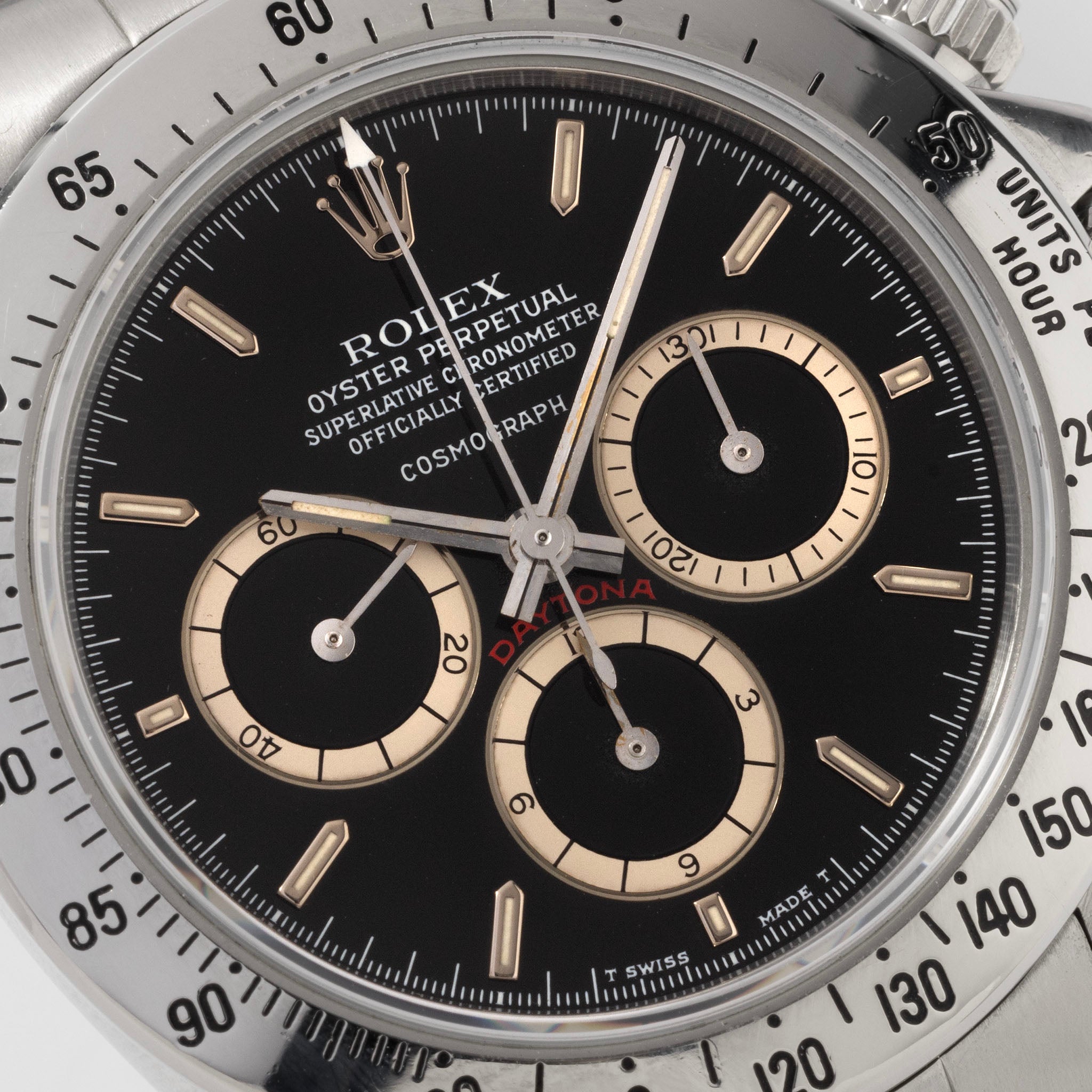 Rolex Daytona 16520 Schwarzes Floating Zifferblatt mit Papieren