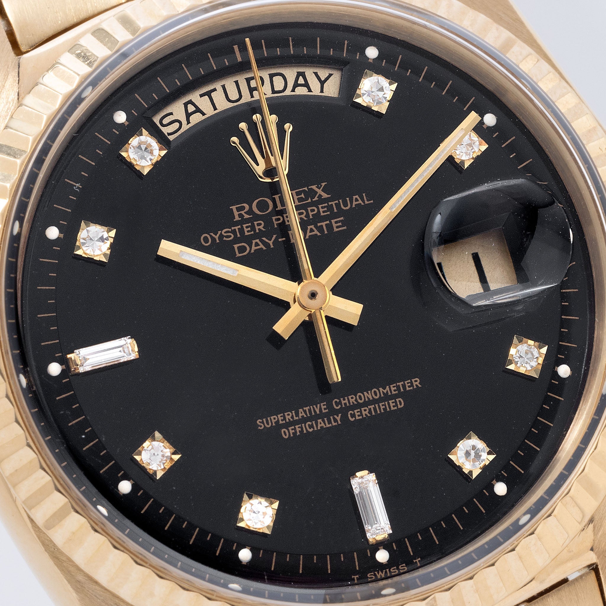 Rolex Day-Date Yellow Gold Black Diamond Hours Dial ref 1803Rolex Day-Date Yellow Gold Black Diamond Hours Dial ref 1803