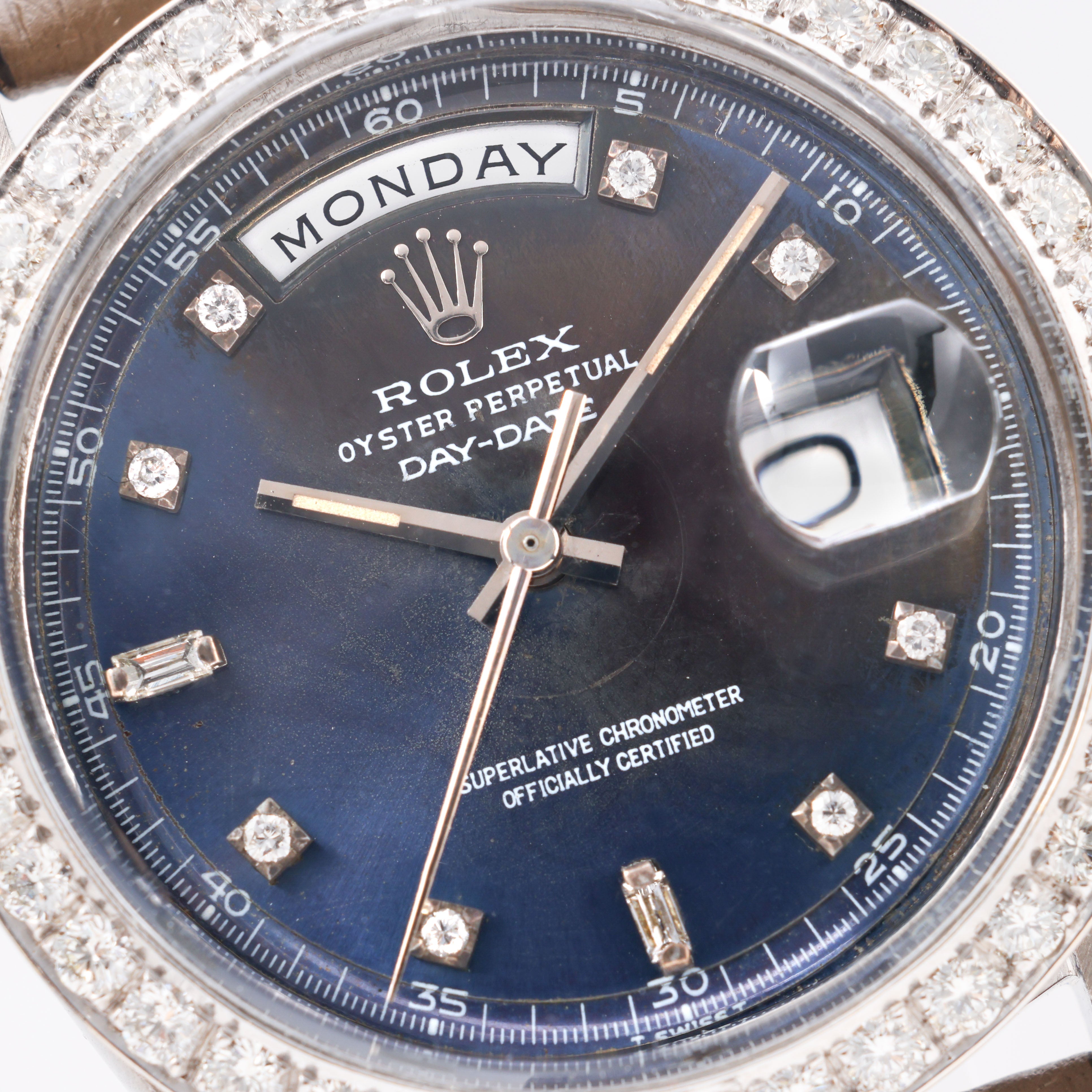 Rolex Day-date 1804 White Gold Blue Colour Change Dial