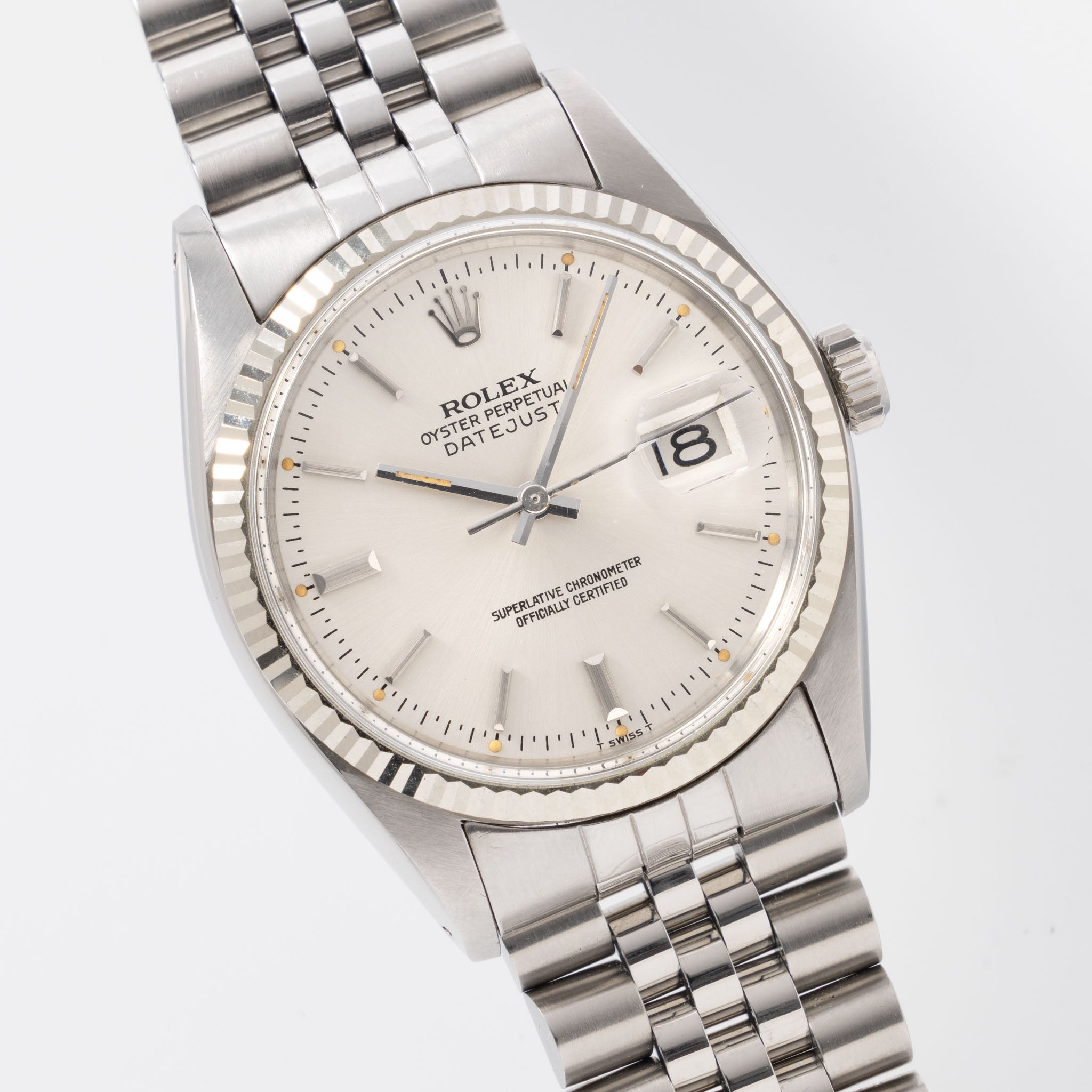 Rolex Datejust Silver Soleil Dial Ref 16014