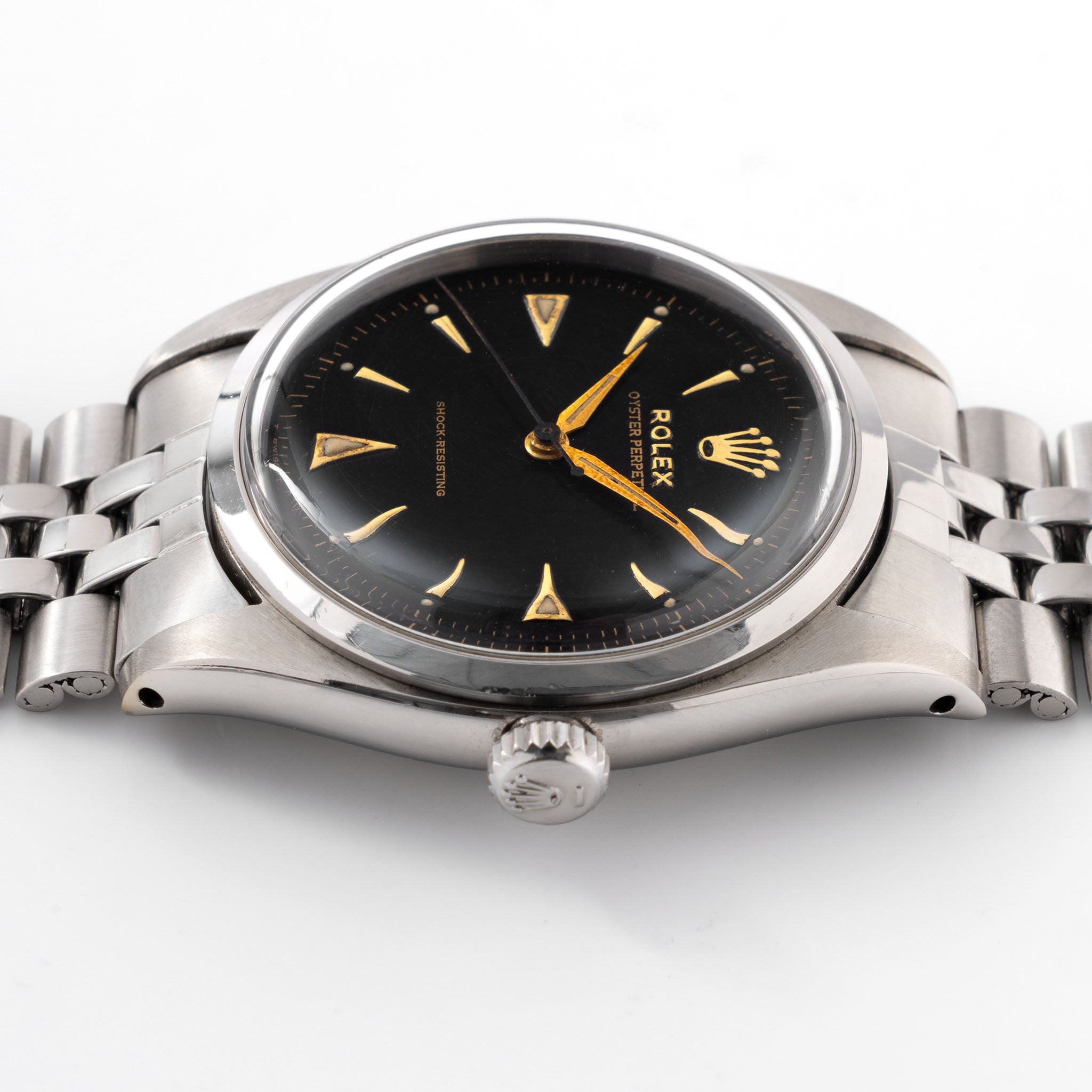Rolex Oyster Perpetual Ovettone Black Dial Ref 6352
