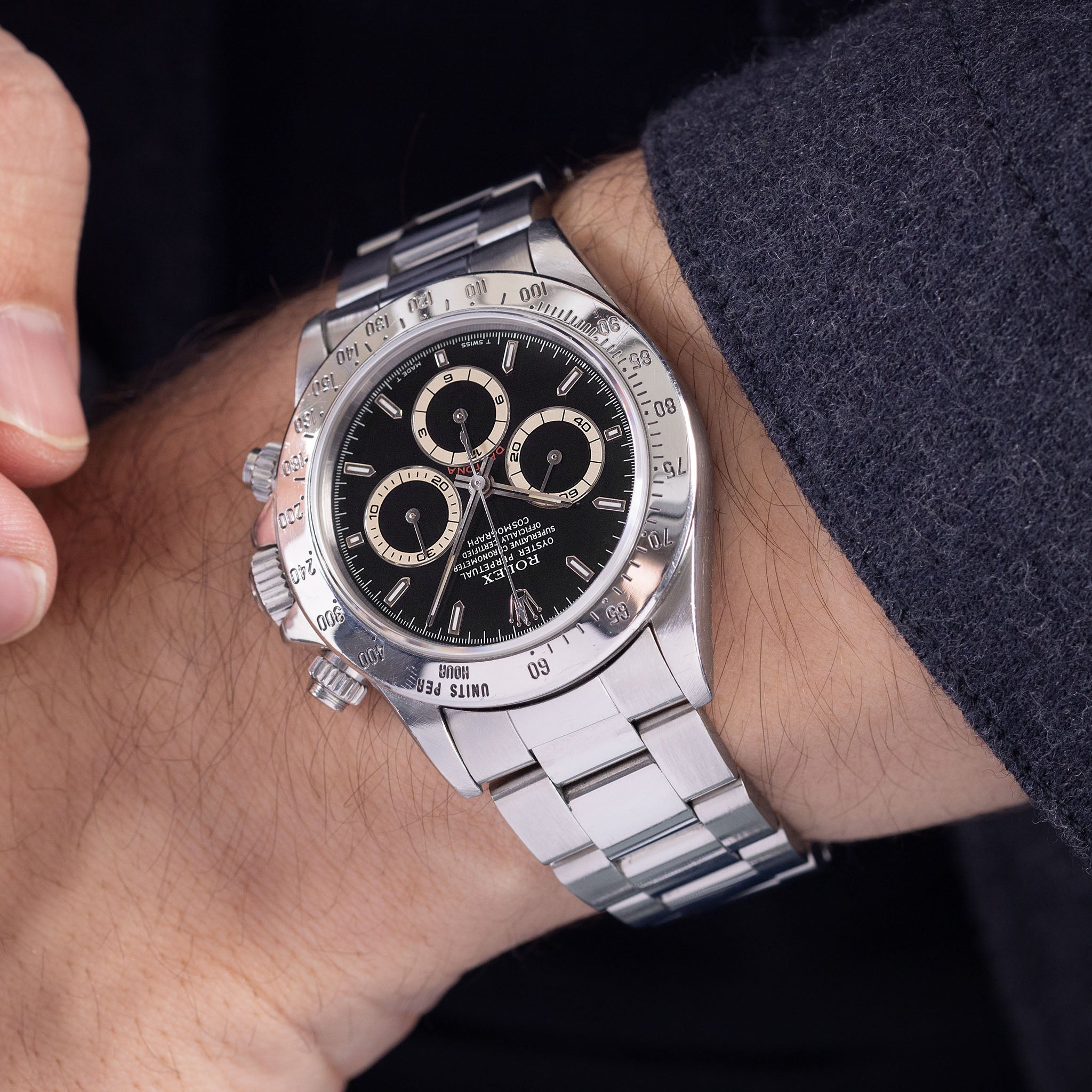 Rolex Cosmograph Daytona Black Dial Box and Papers Ref 16520