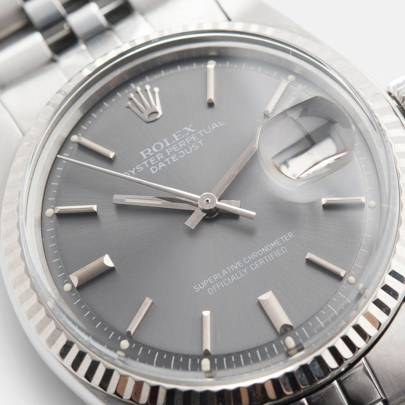 Rolex Datejust Grey Dial 1601 with papers