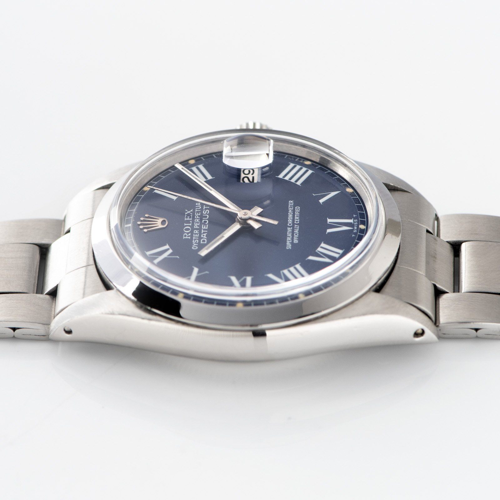 Rolex Datejust Reference 1600 Blue Buckley Dial