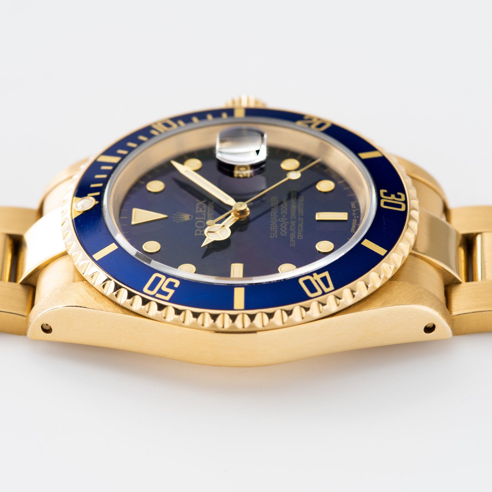 Rolex Submariner Date Purple Dial Yellow Gold 16618