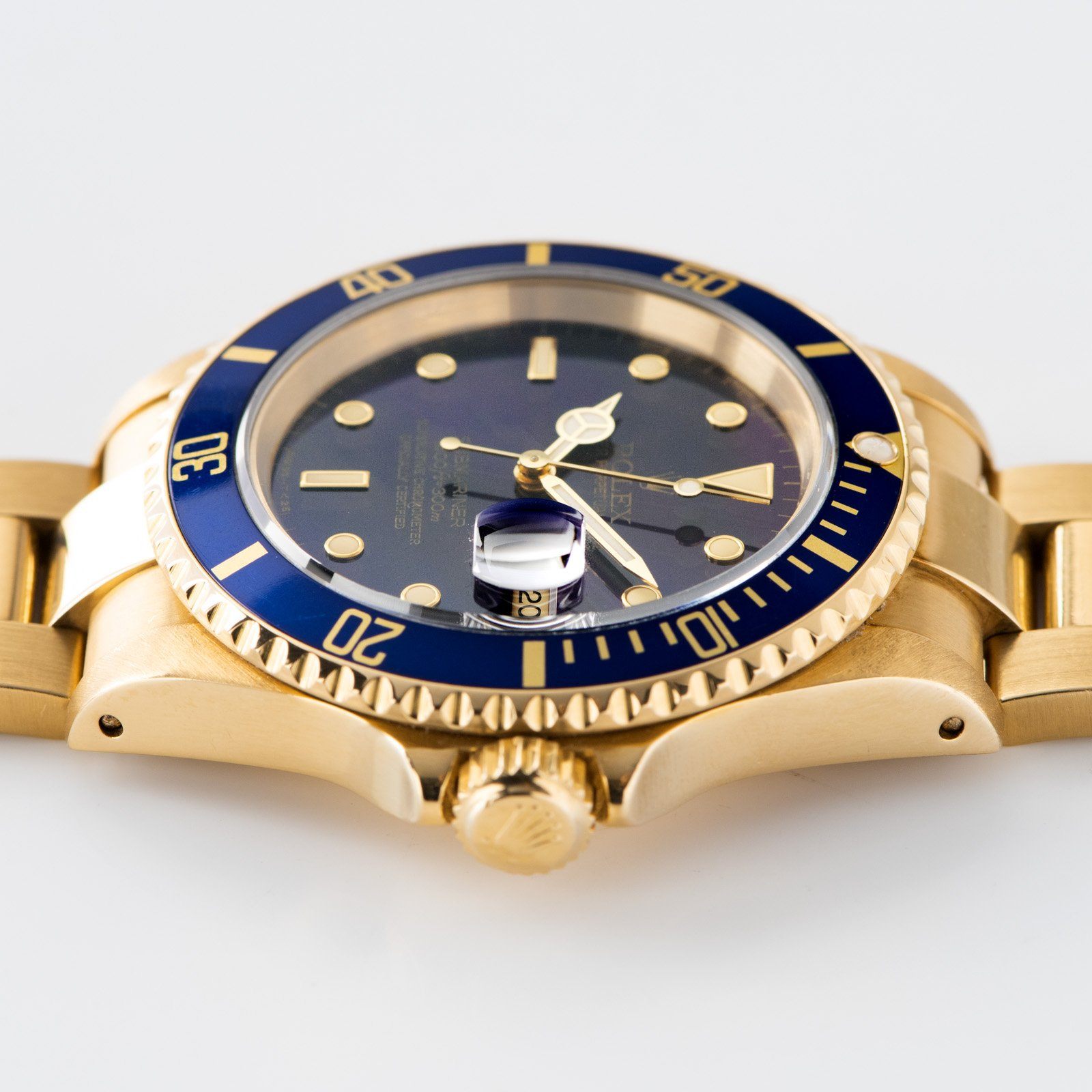 Rolex Submariner Date Purple Dial Yellow Gold 16618