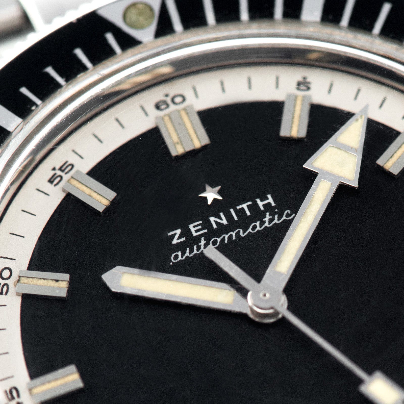 Zenith Diver Black Dial  ref A3630 on Gay Freres Ladder Bracelet 