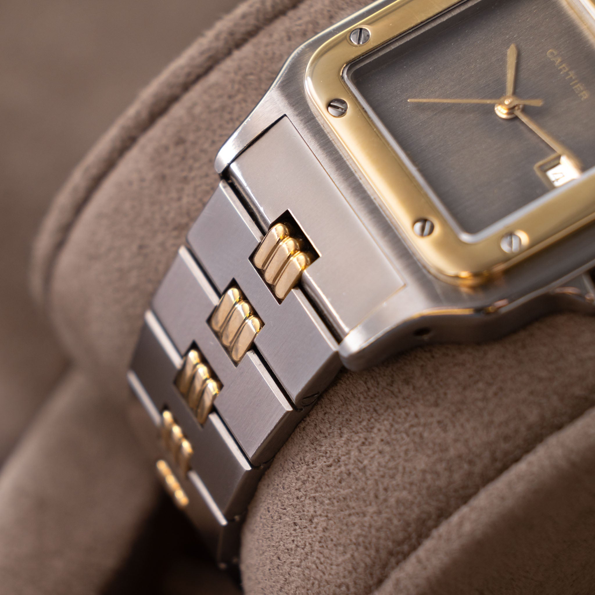 Cartier Santos Carrée Slate Grey Dial Ref 2961 “Godron bracelet”