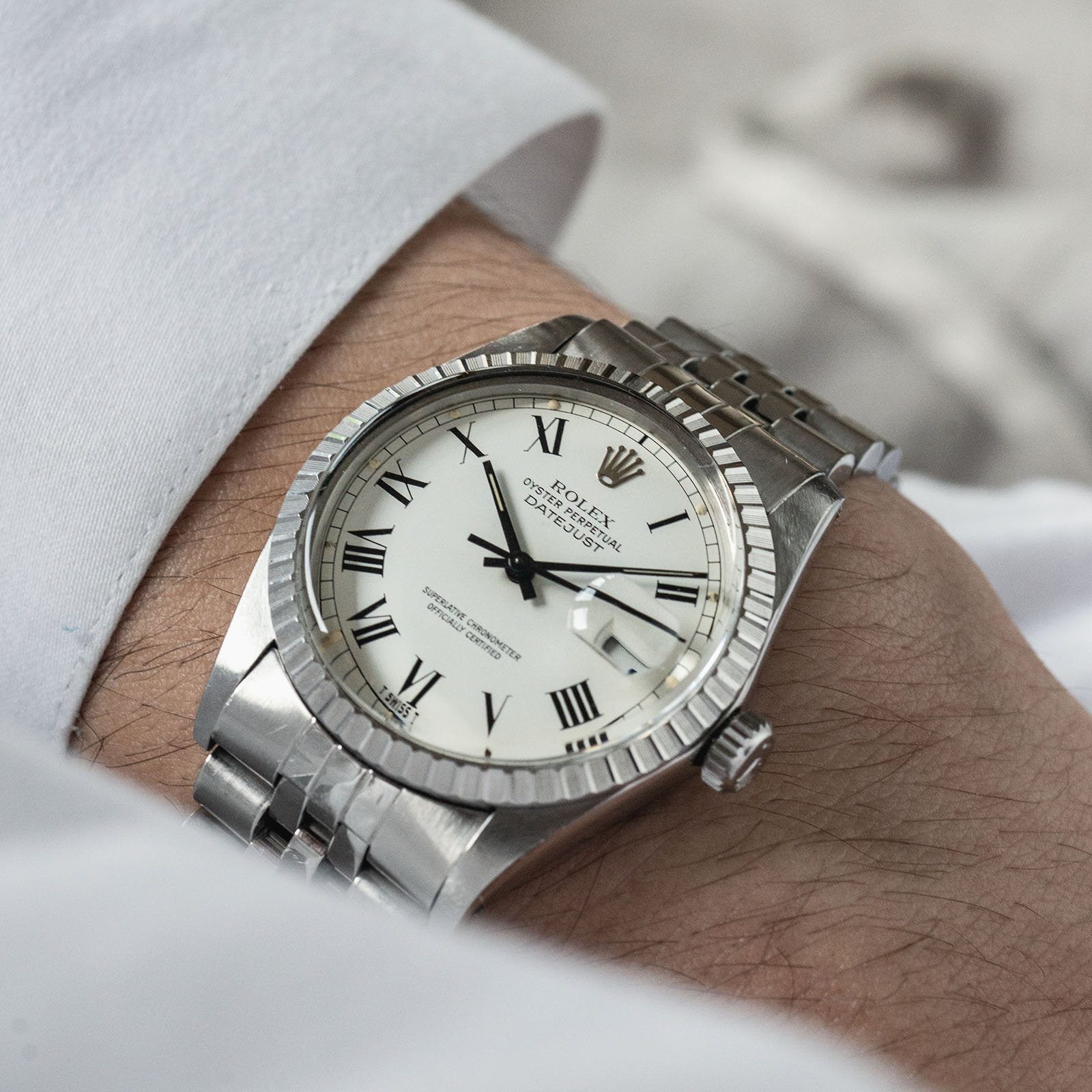 Rolex Datejust Reference 16030 White Buckley Dial Box and Papers