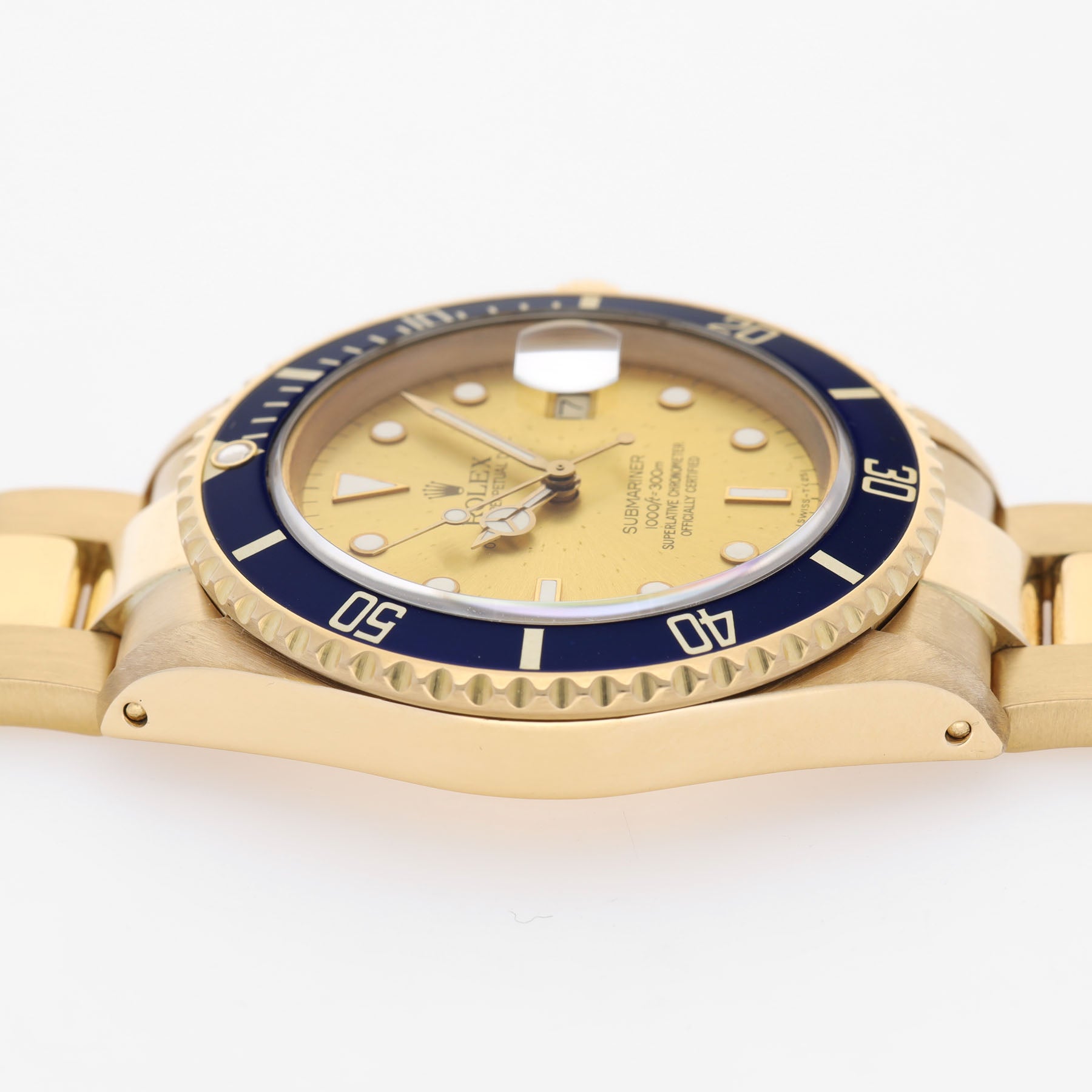 ROLEX SUBMARINER DATE 16808 Gelbgold Tropical Zifferblatt