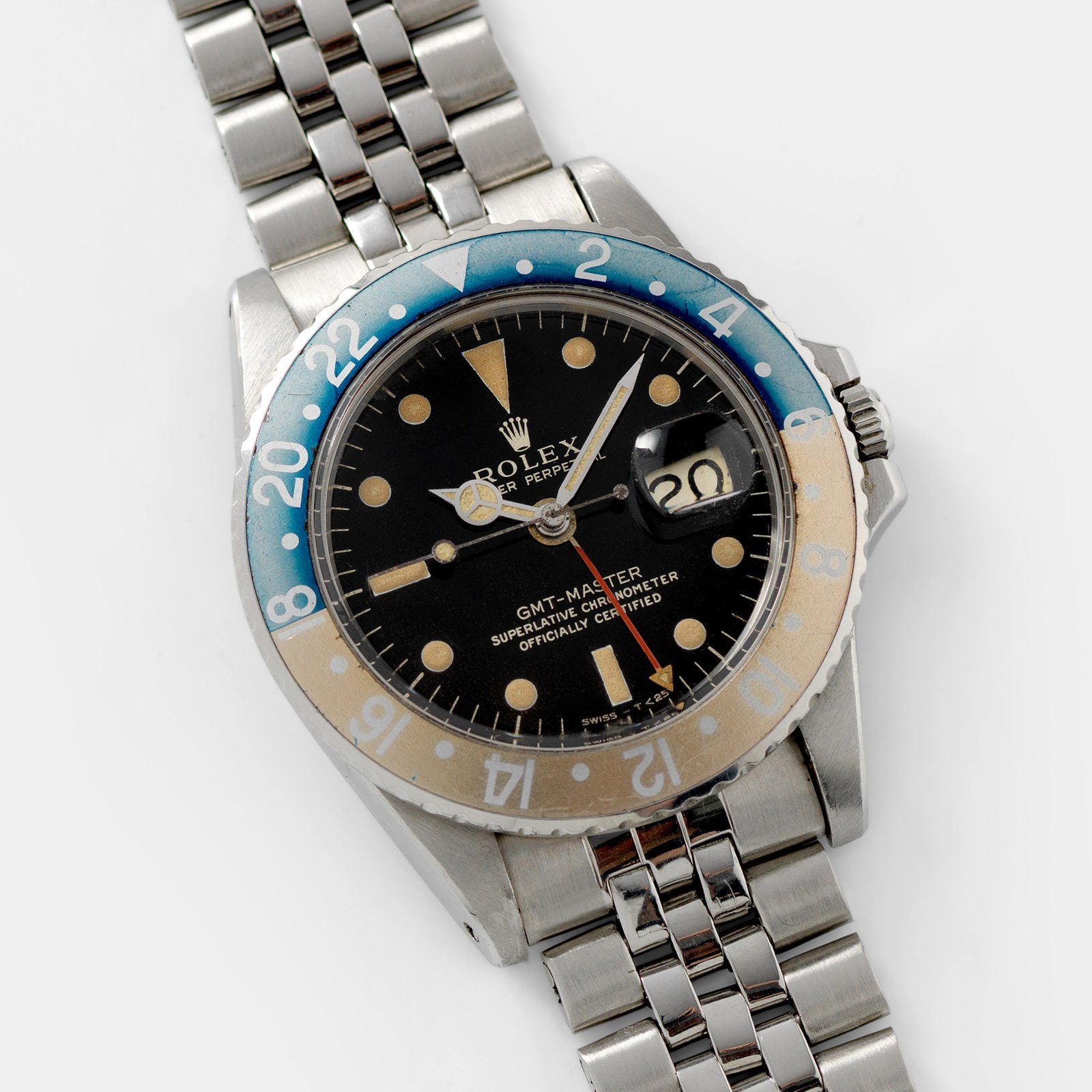 Rolex 1675 Gilt Dial GMT Master Faded fat font Insert