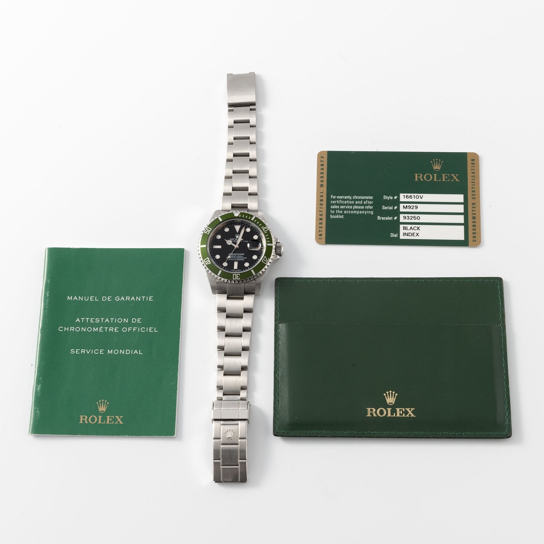 Rolex Submariner Date 16610LV 50th Anniversary Green Bezel with Papers