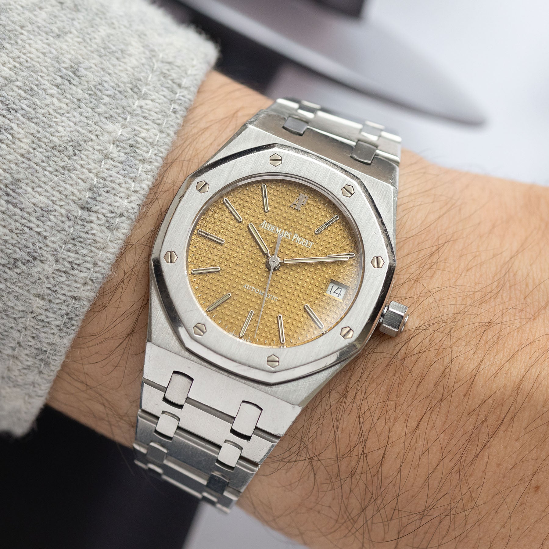 AUDEMARS PIGUET ROYAL OAK 14790 CARAMEL TROPICAL Zifferblatt Mit Papieren