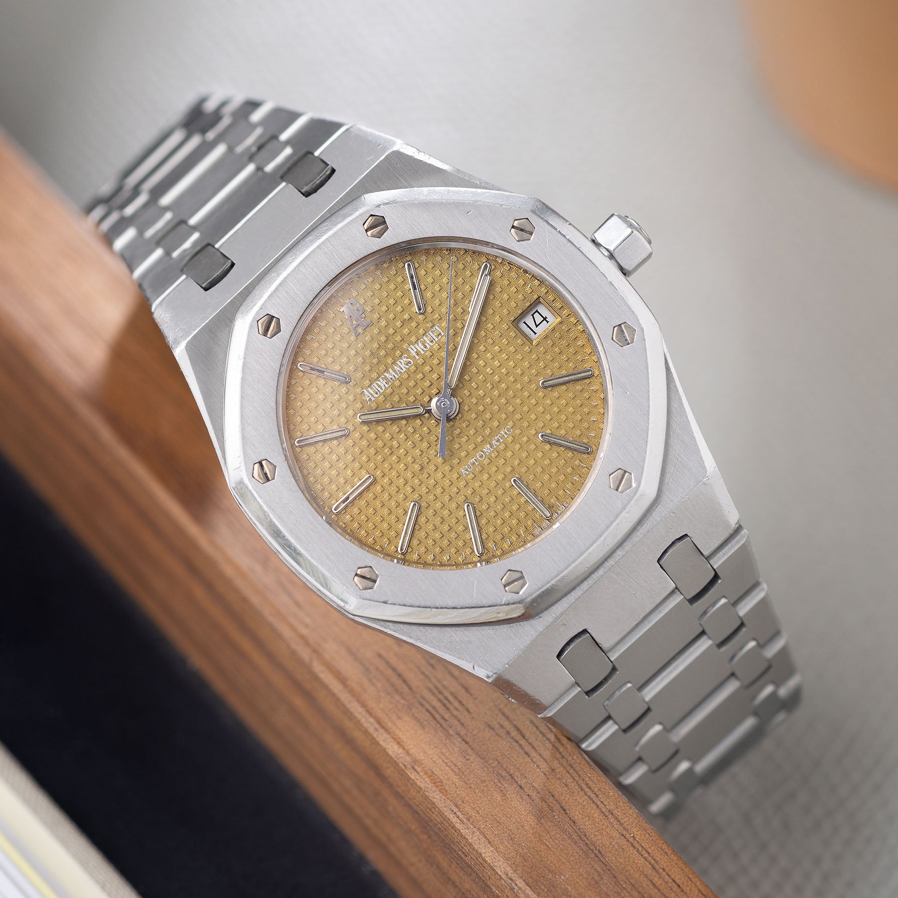 AUDEMARS PIGUET ROYAL OAK 14790 CARAMEL TROPICAL Zifferblatt Mit Papieren