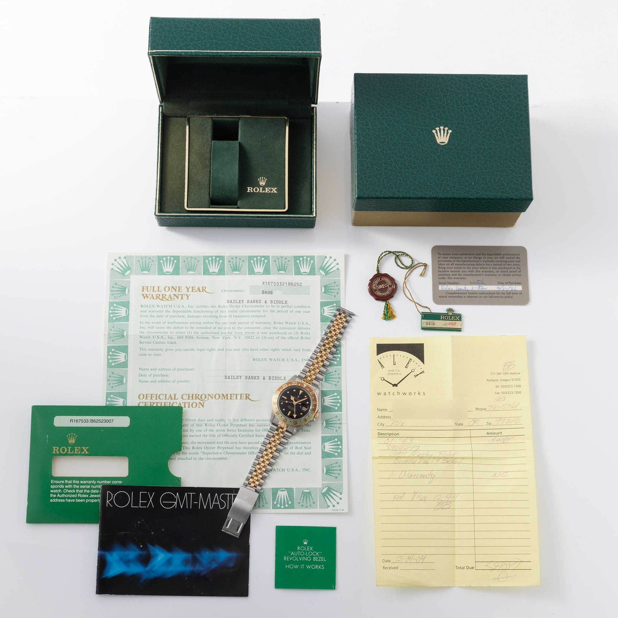 Rolex GMT-Master Black Nipple Dial Box and Papers Ref 16753