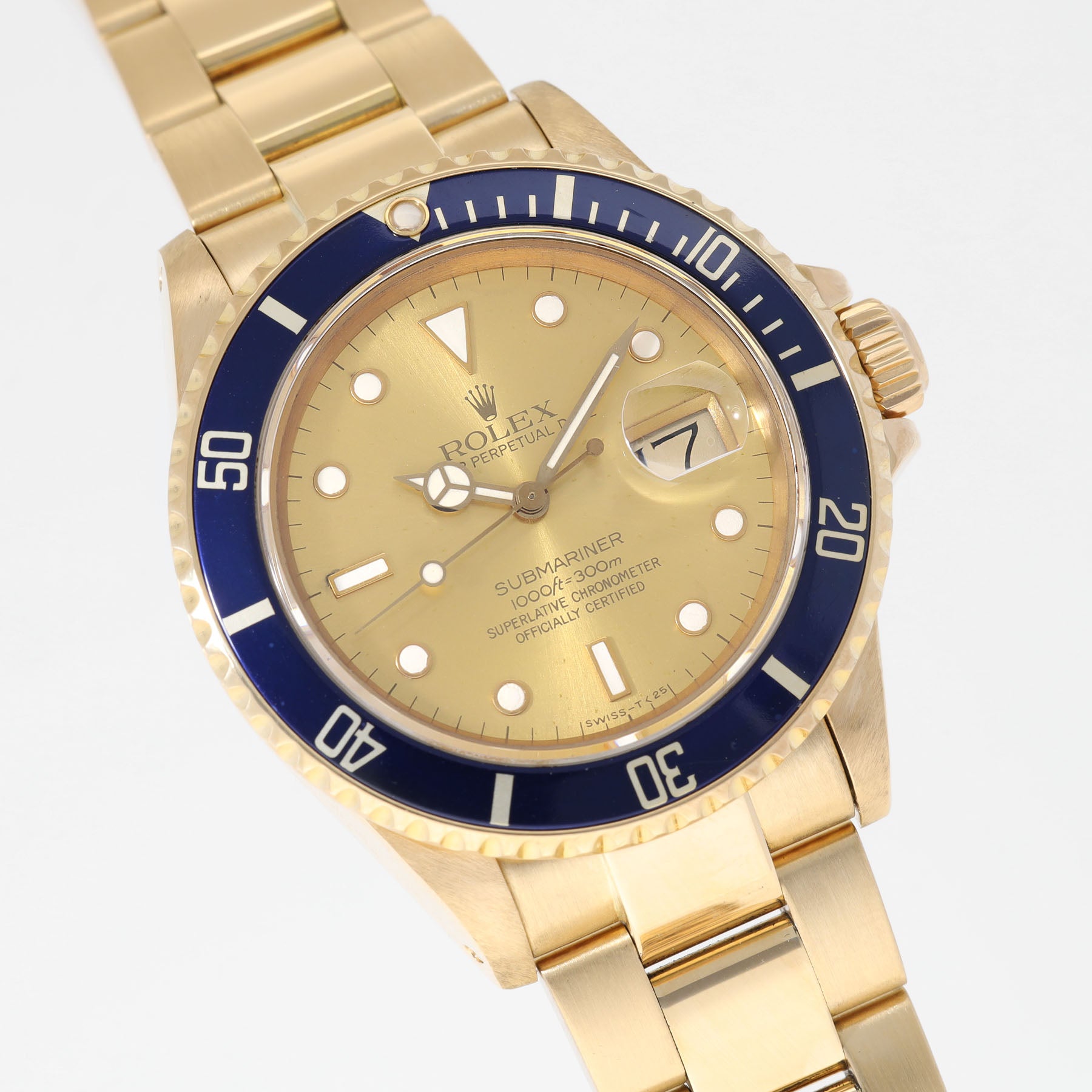 ROLEX SUBMARINER DATE 16808 Gelbgold Tropical Zifferblatt