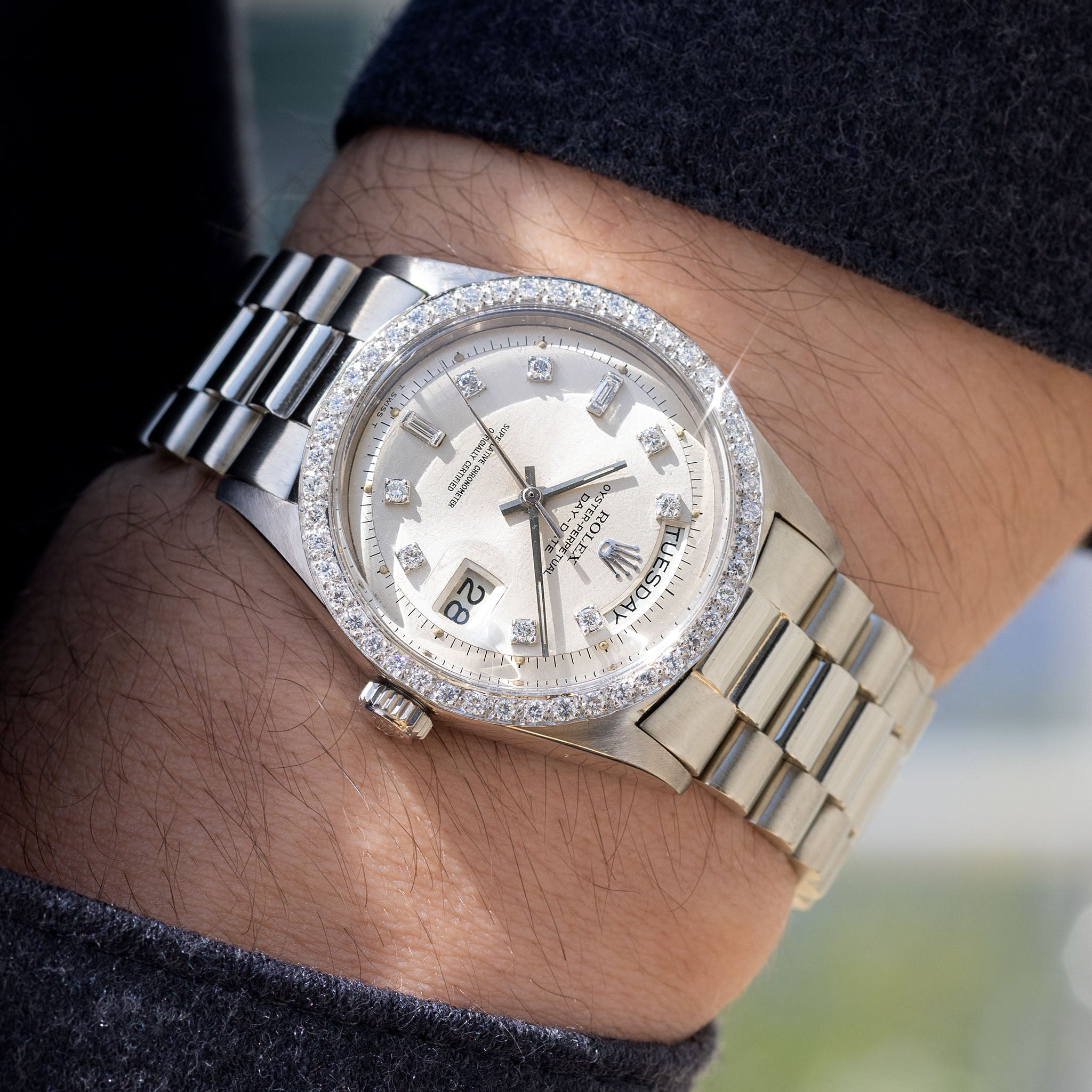 Rolex Day-Date White Gold Diamond Set Dial ref 1803