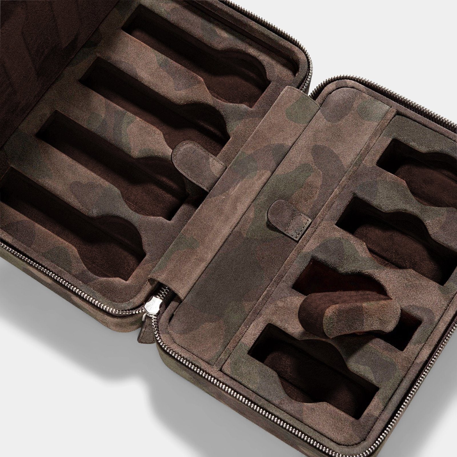 Brown Camo Suede Luxury Leather Watch Box