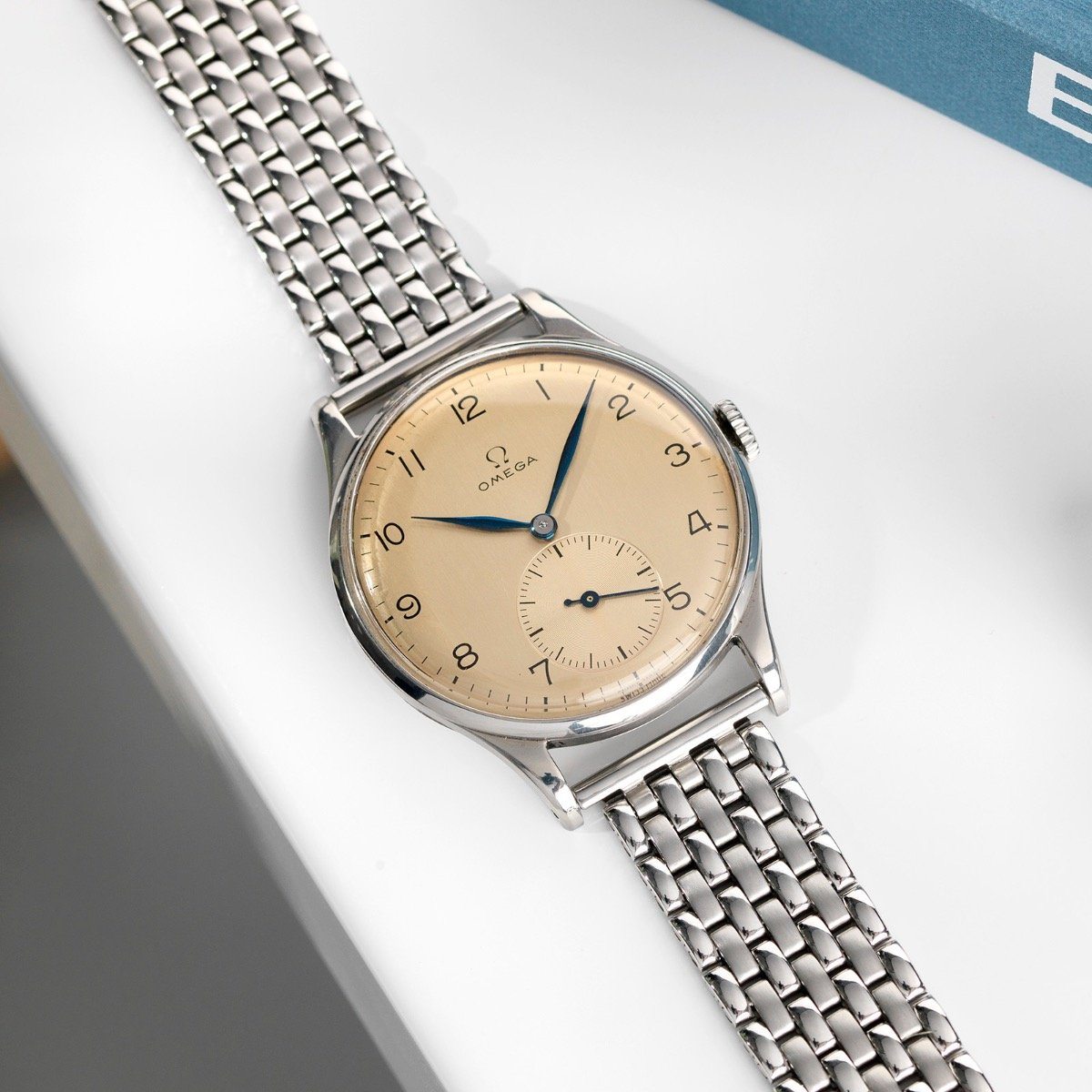 Omega Beads Of Rice Straight End Link Steel Watch Bracelet