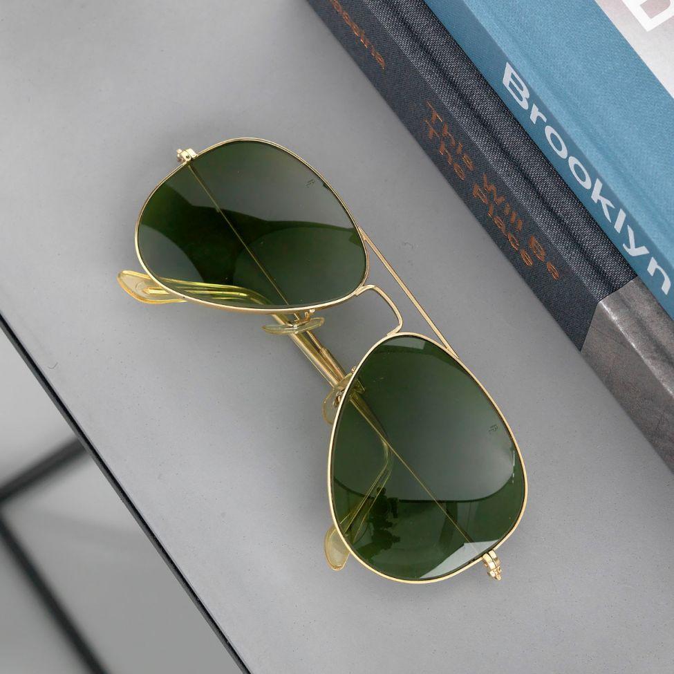 Vintage Green Aviator Sunglasses