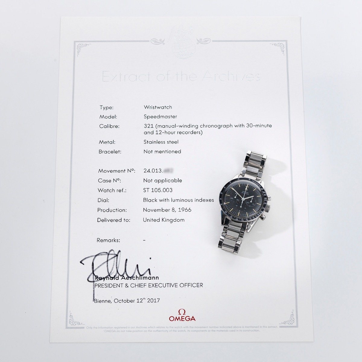 Omega Speedmaster Ed White Model 105.003