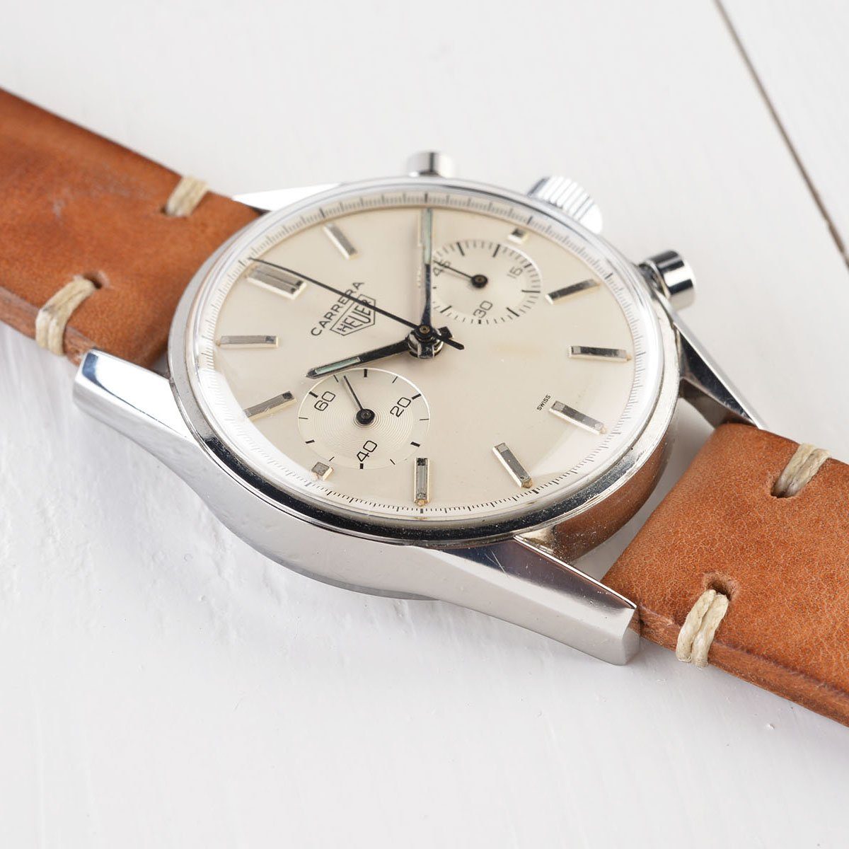 VINTAGE HEUER CARRERA 3647S CREME DIAL