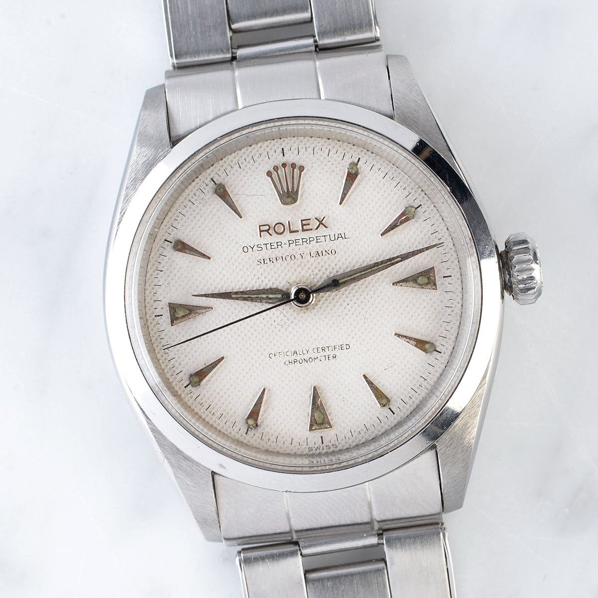 ROLEX OYSTER PERPETUAL SERPICO Y LAINO HONEYCOMB DIAL