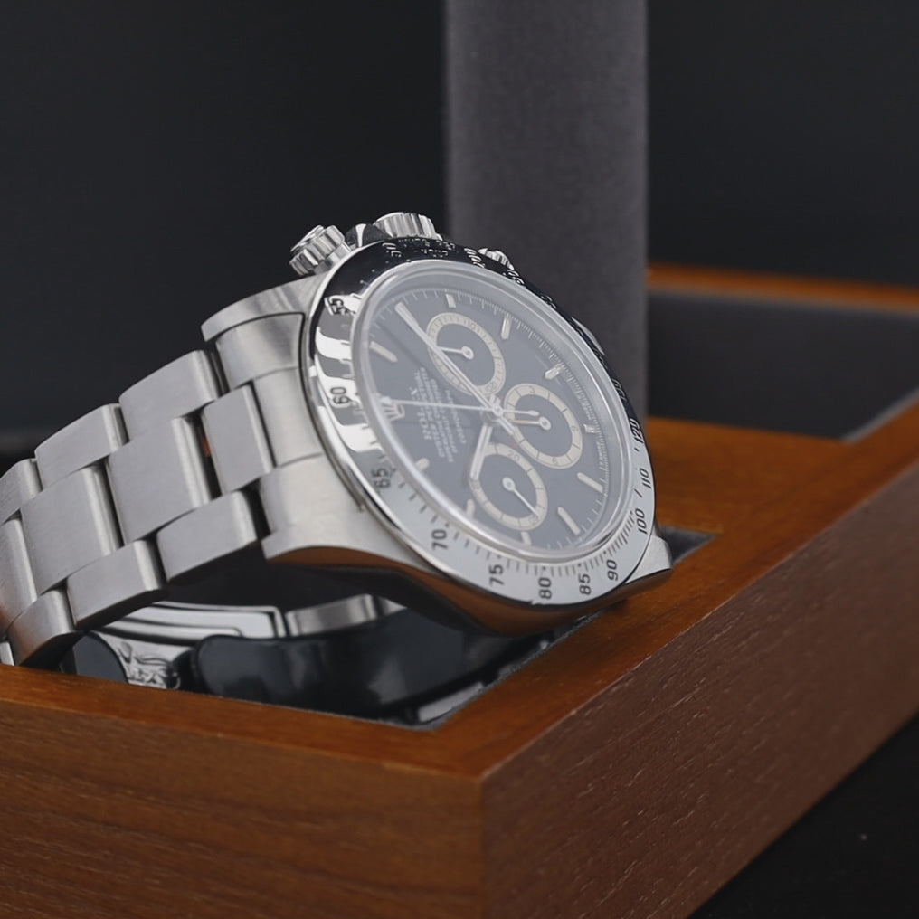 Rolex Daytona 16520 Schwarzes Floating Zifferblatt mit Papieren