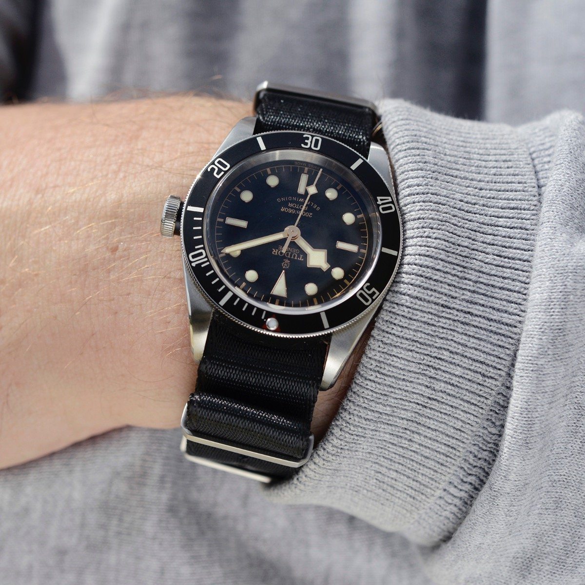 Tudor Deluxe Nylon Nato Watch Strap Pure Black