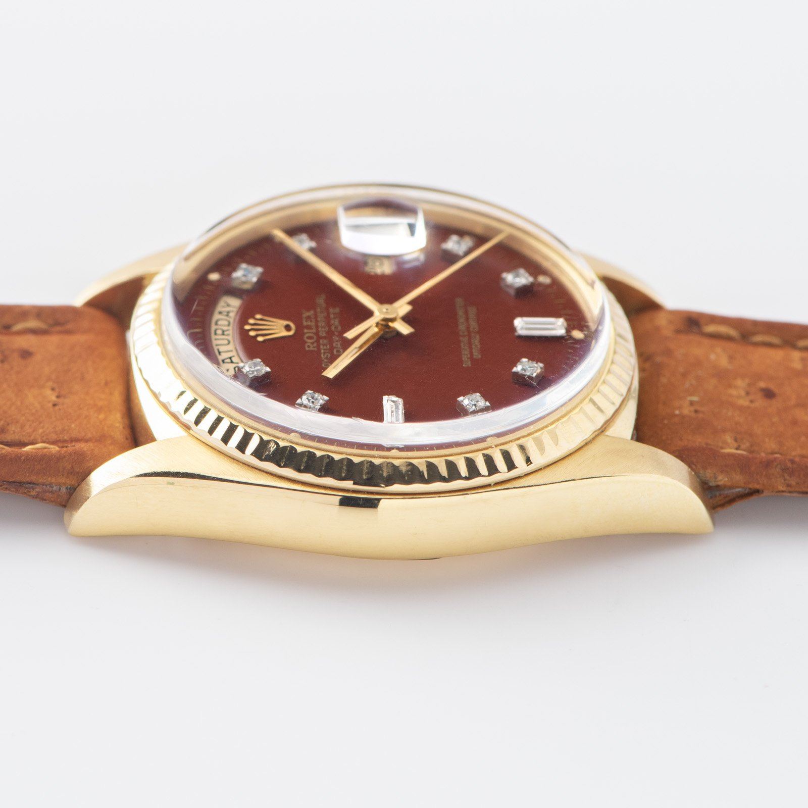 Rolex Oxblood Stella Dial with Diamonds Day Date 1803